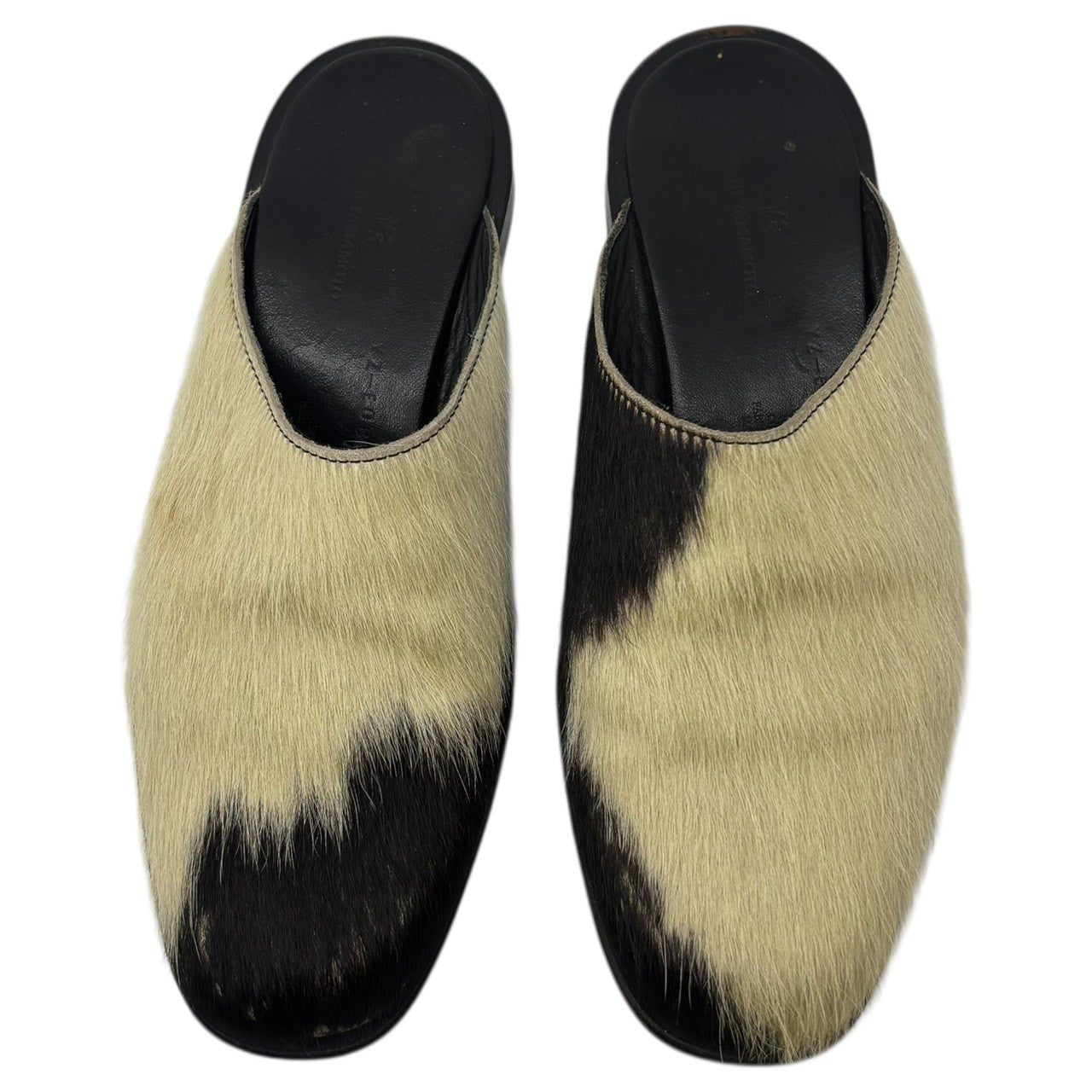 Y's(ワイズ) Harako Leather Sandals ハラコ レザー サンダル YZ-E08-764 表記無(22.5cm~23cm程度) アイボリー×ブラウン ミュール