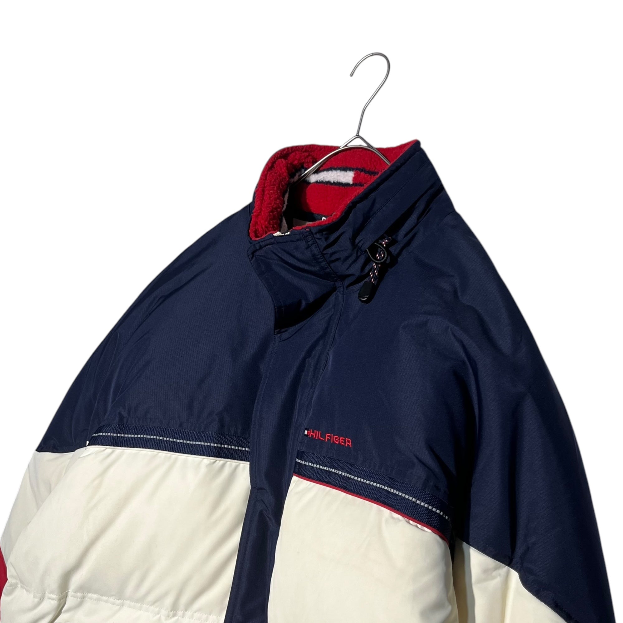 TOMMY HILFIGER(トミーヒルフィガー) Trico color down jacket トリコカラー ダウン ジャケット 0513794  XL ホワイト×ネイビー×レッド