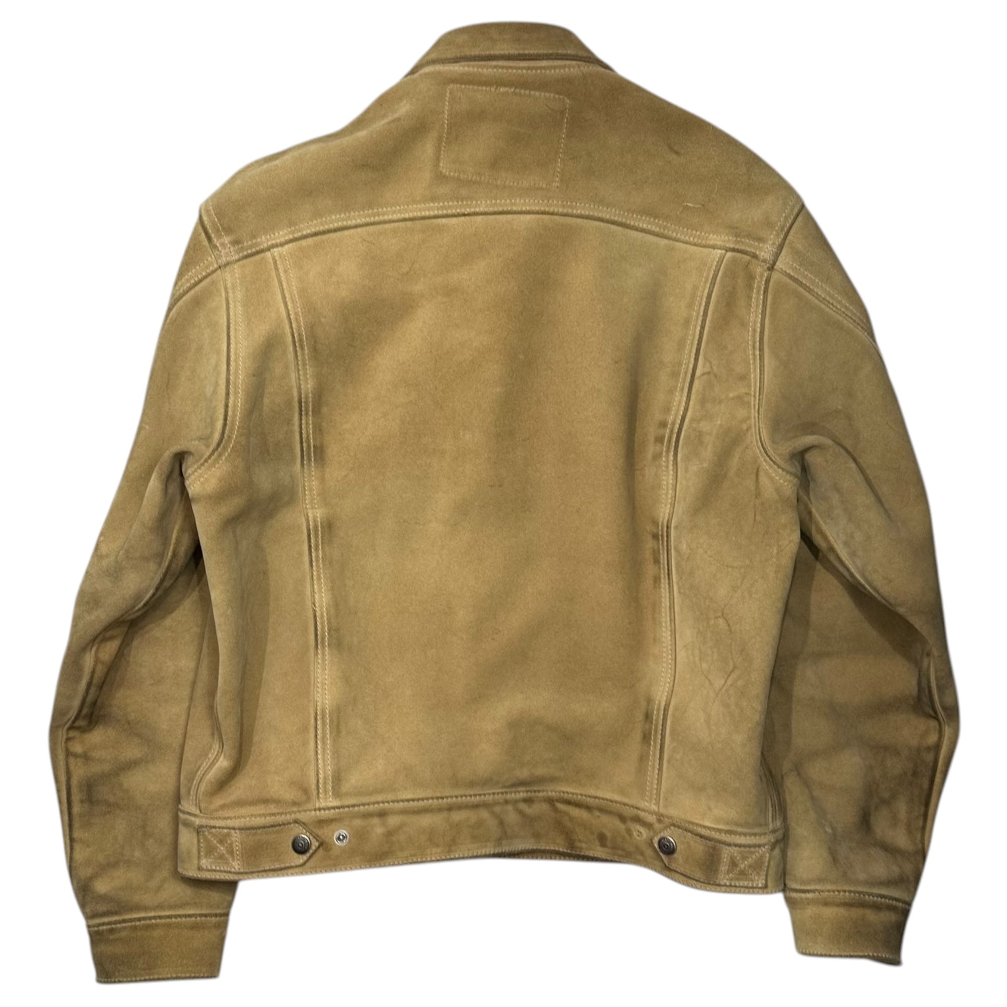 AEROLEATHER(エアロレザー) Suede Leather Tracker Jacket スウェード レザー トラッカー ジャケット 42(XL程度) ベージュ