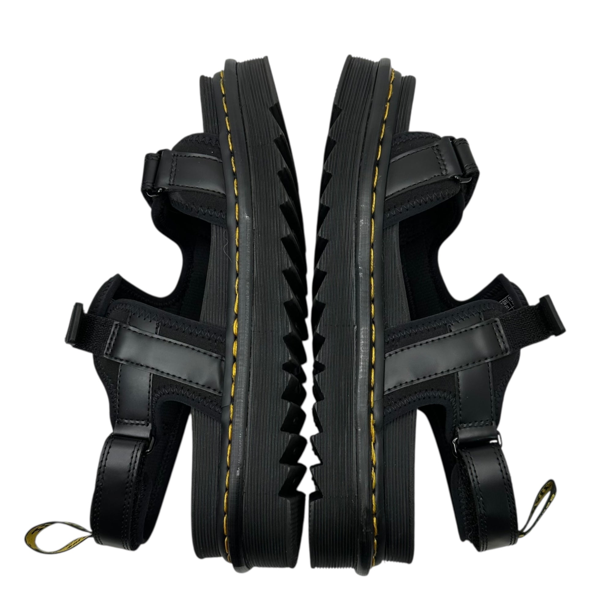 DR.MARTENS×Y's(ドクターマーチン×ワイズ) FORSTER ZEB Y's フォースター シャークソール レザー ストラップ サンダル YW-E01-700 Men's US9(27cm) ブラック コラボ