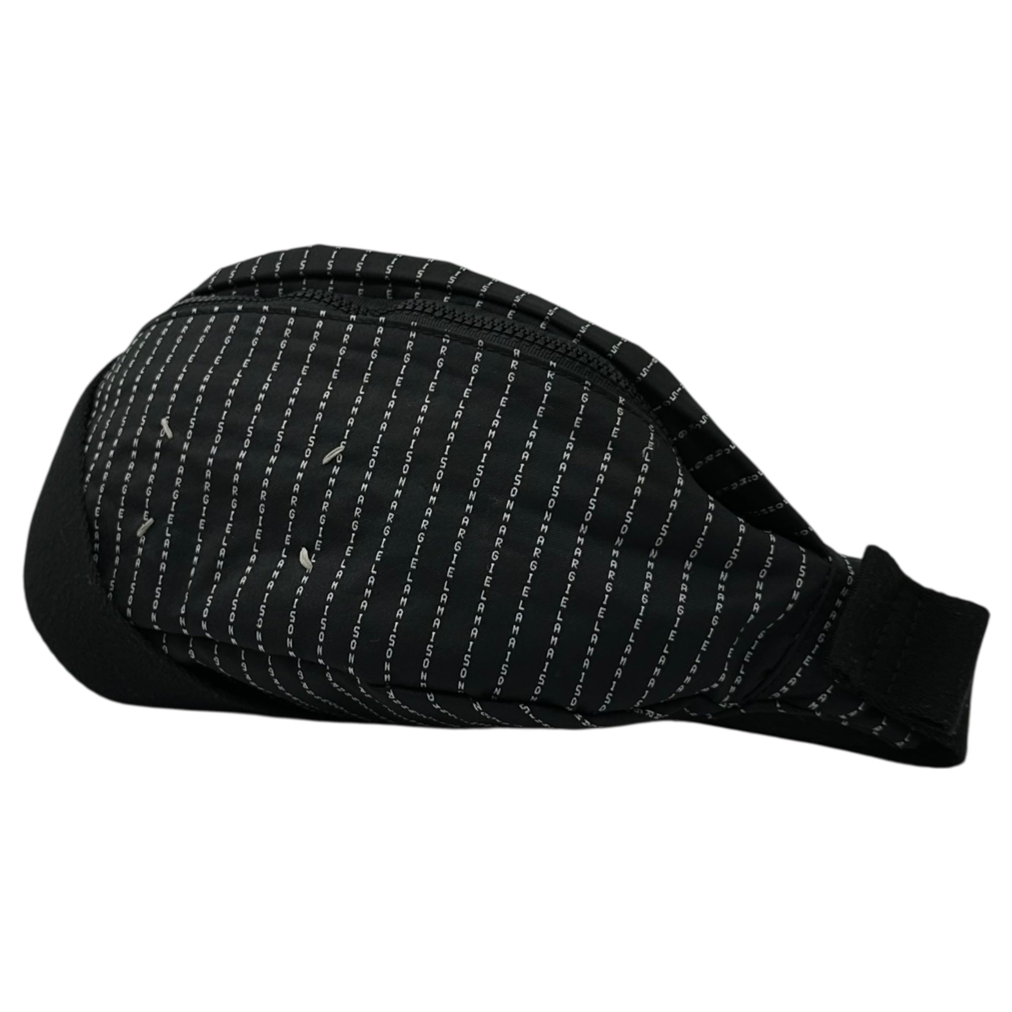 MAISON MARGIELA(メゾンマルジェラ) 20AW Logo Pinstripe Body Bum Bag ロゴ ピンストライプ ボディ バムバッグ S55WB0010 P3533 ブラック×ホワイト ⑪ライン