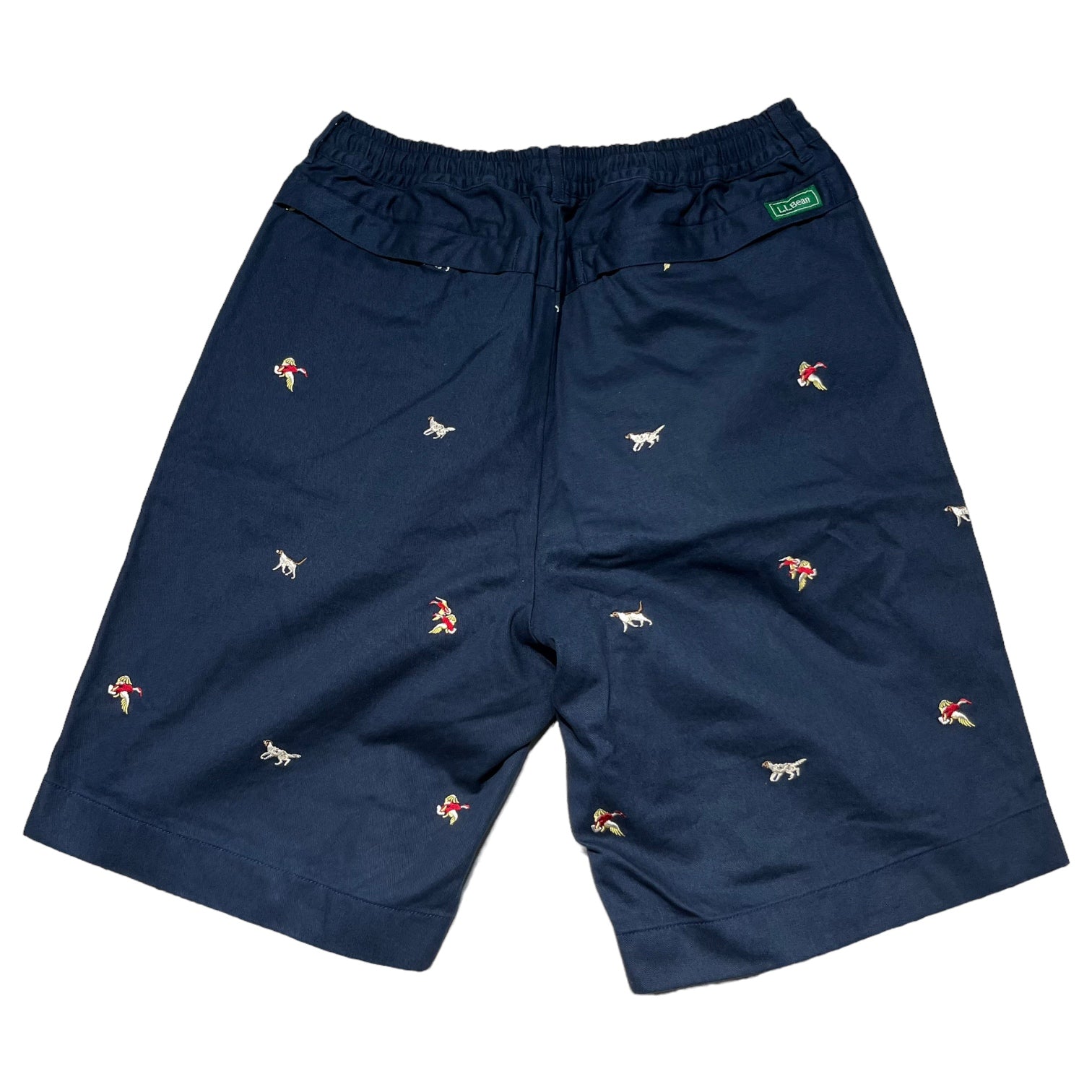 L.L.BEAN(エルエルビーン) animal stitch wide shorts アニマルステッチワイドショーツ M ネイビー