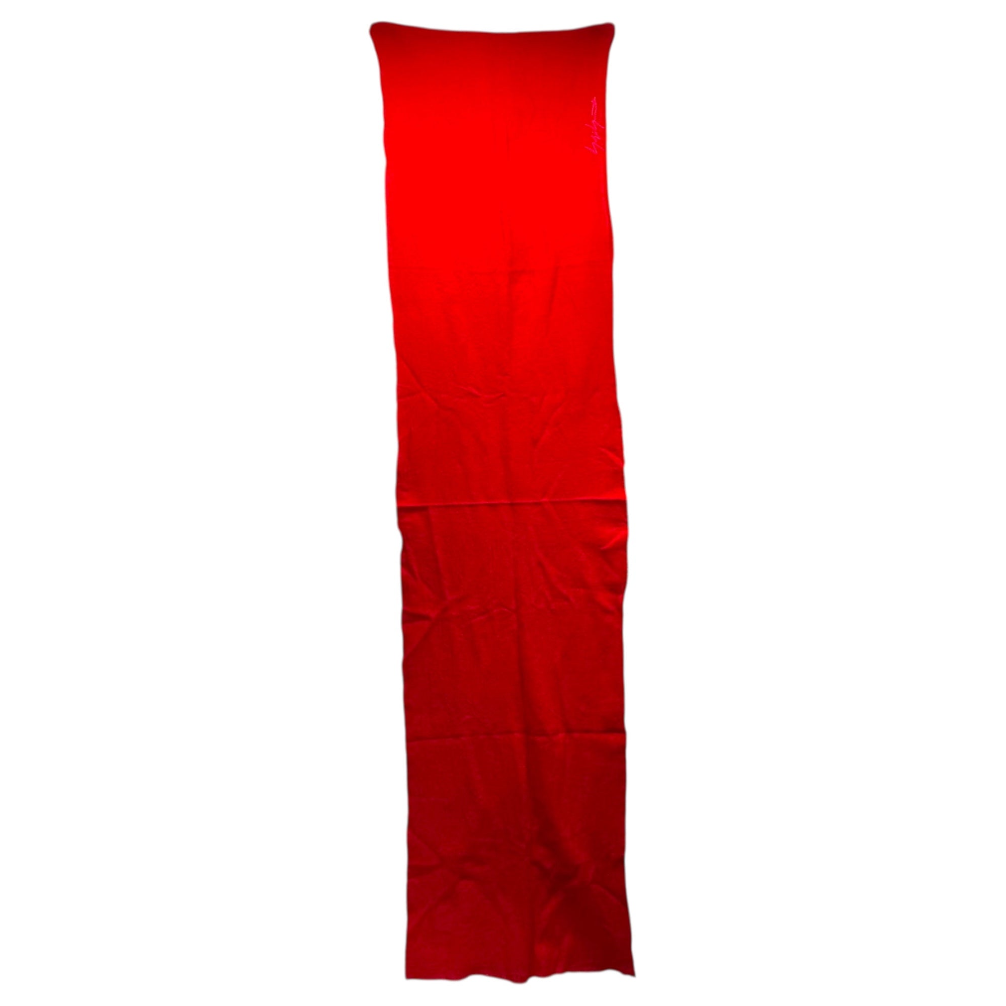 YOHJI YAMAMOTO(ヨウジヤマモト) Brand Logo Stitch Wool Stole ブランドロゴ ステッチ ウール ストール NZ-L03-164 レッド
