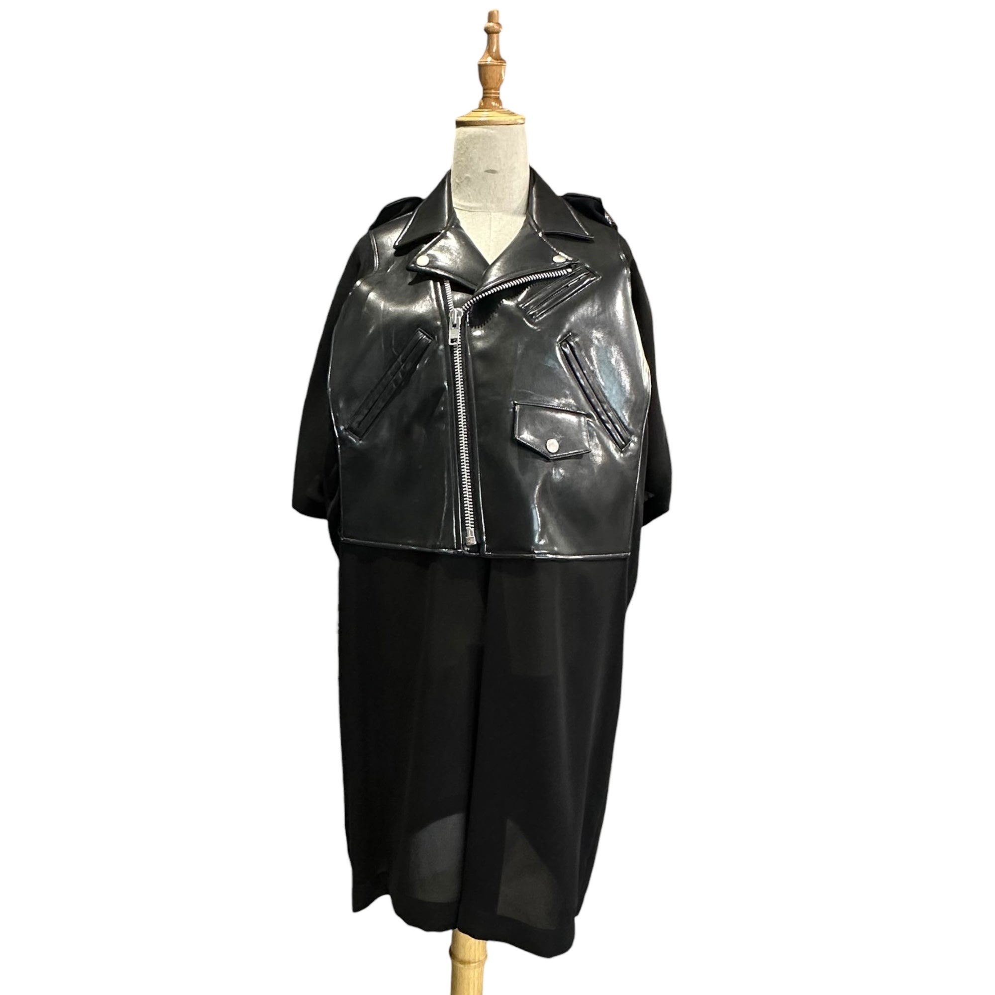 COMME des GARCONS JUNYA WATANABE(コムデギャルソンジュンヤワタナベ) 15SS Eco-Leather Rider's Dress エコレザー ライダース ワンピース JO-O061 S ブラック AD2014