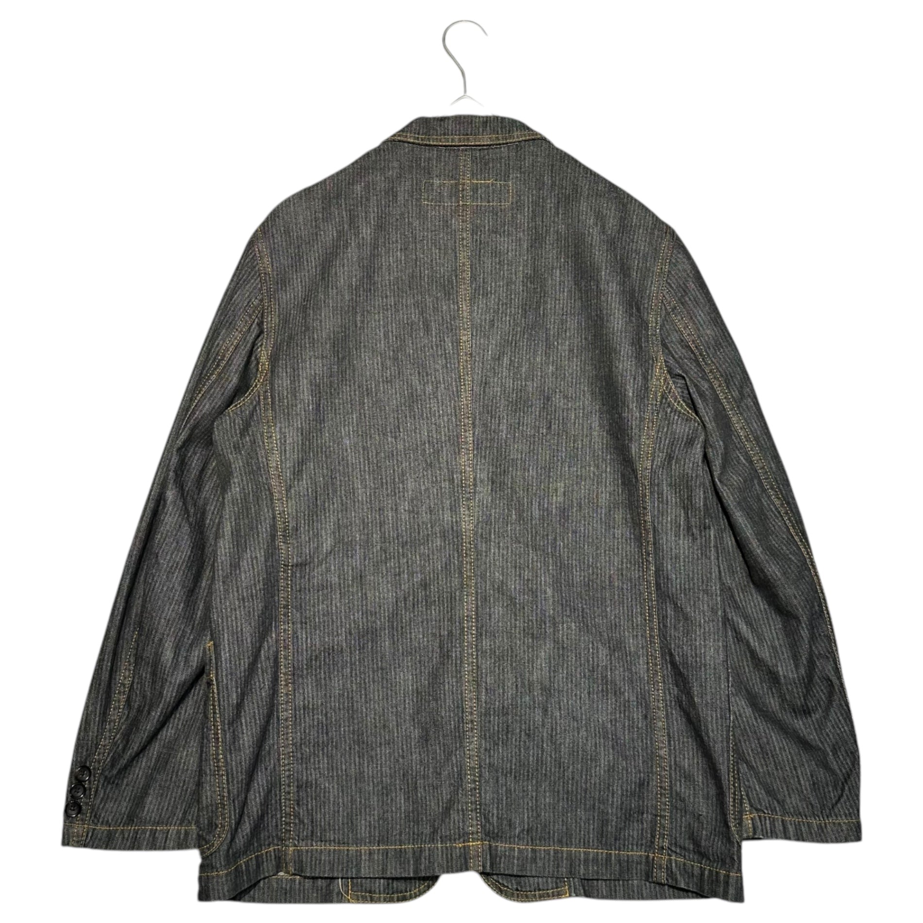 COMME des GARCONS HOMME(コムデギャルソンオム) 04SS Herringbone cotton twill 3B jacket ヘリンボーン コットン ツイル 3B ジャケット HM-J035 S インディゴ デニム ヒッコリー テーラード