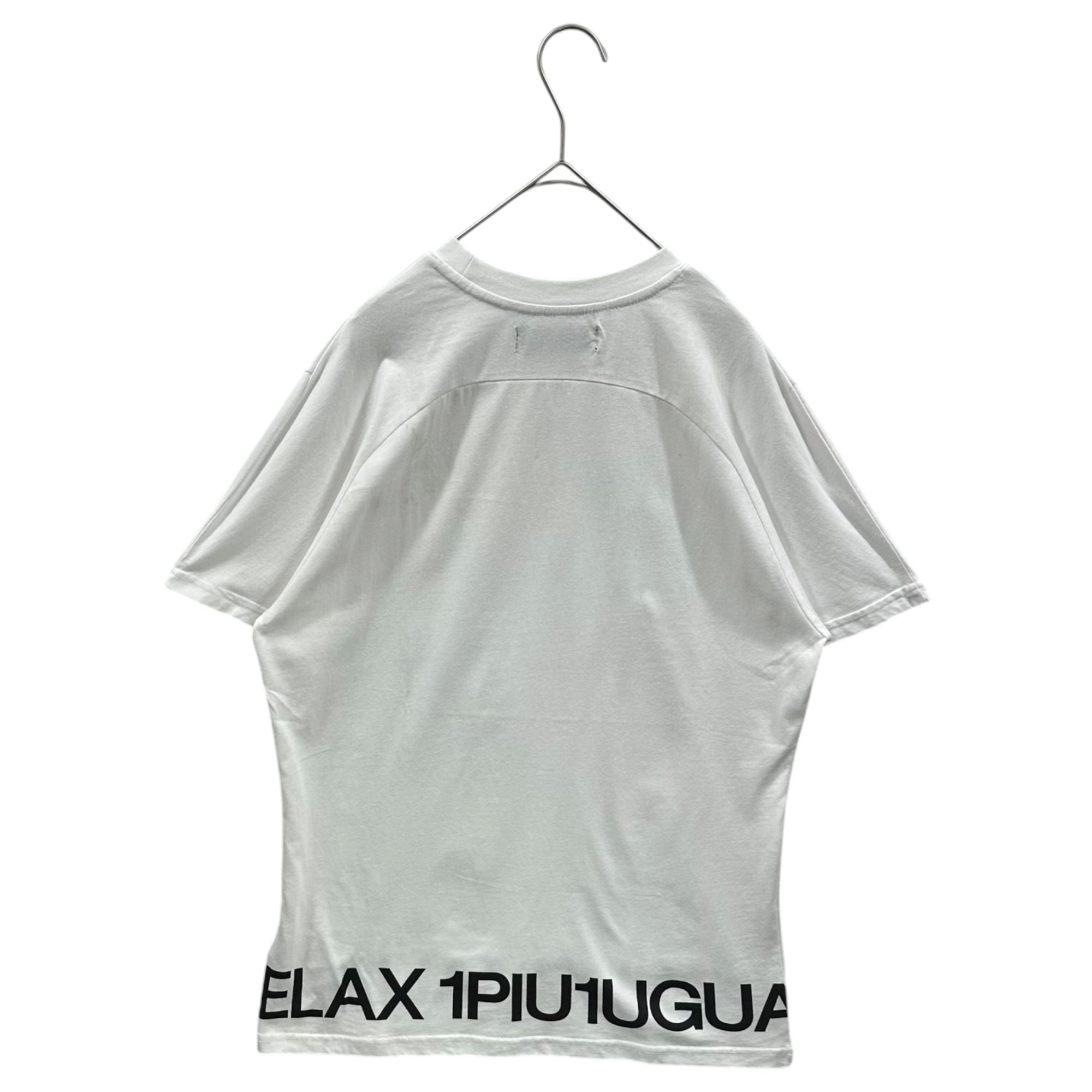 1PIU1UGUALE3 RELAX(ウノピゥウノウグァーレトレリラックス) Rhinestone Logo T-Shirt ラインストーン ロゴ Tシャツ M ホワイト