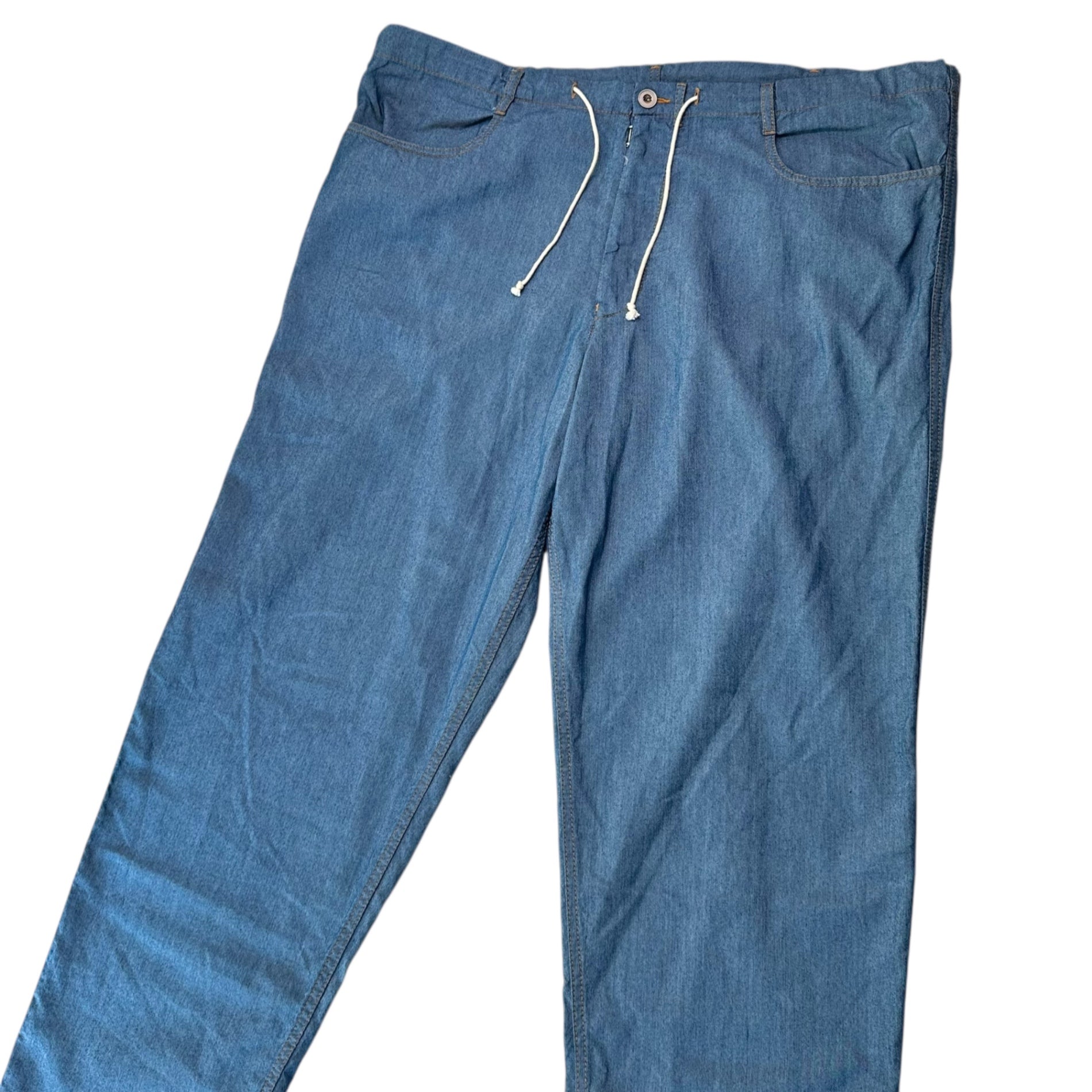 MAISON MARGIELA(メゾンマルジェラ) 21AW Cotton Silk Wide Straight Pants コットン シルク ワイド ストレート パンツ S50KA0587 50 ブルー