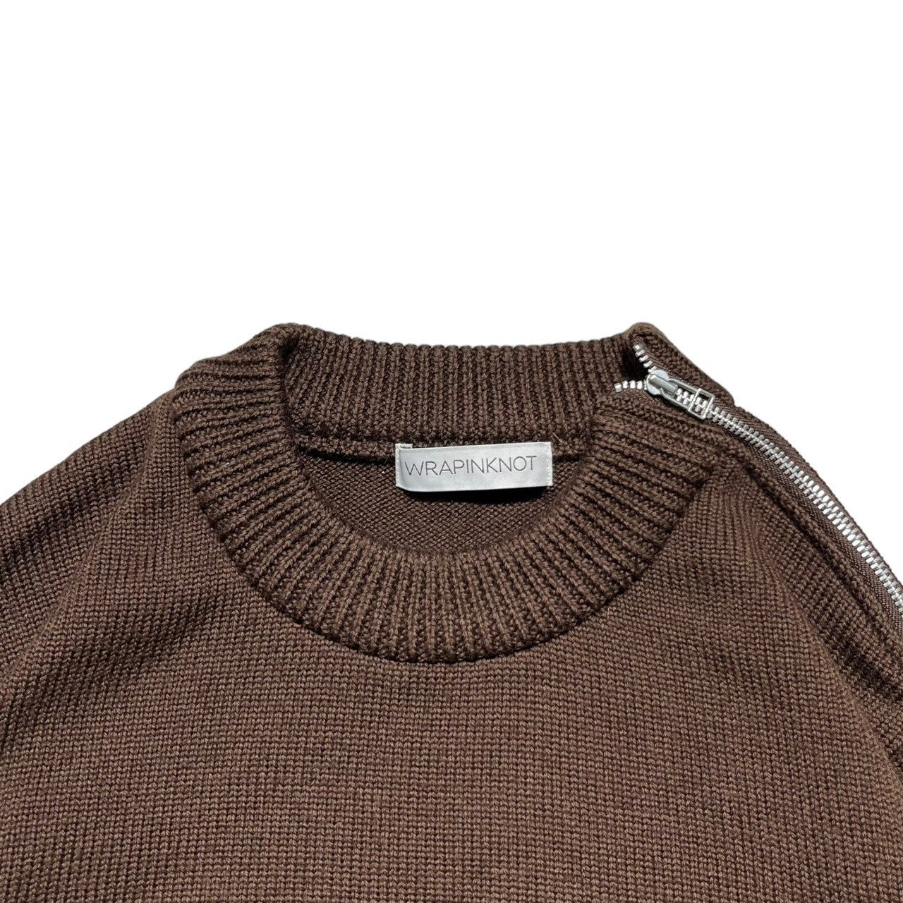 WRAPINKNOT(ラッピンノット) side zip knit wool サイド ジップ ウール ニット WK16AW-P025M 2(M程度) ブラウン