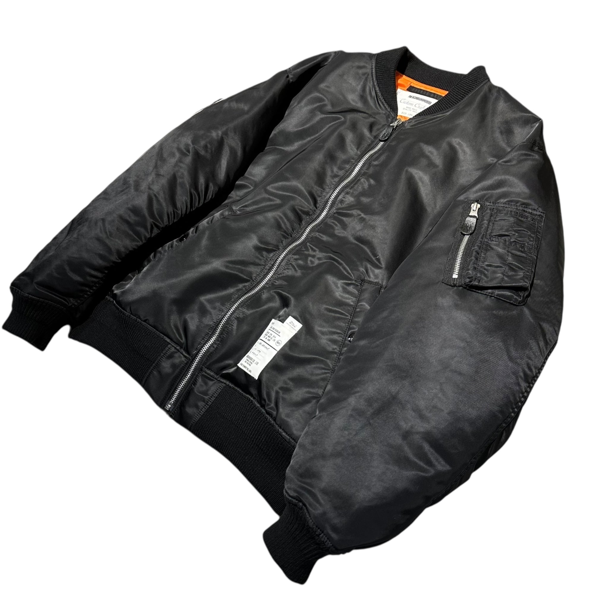 NEIGHBORHOOD(ネイバーフッド) 25AW MA-1 FLIGHT JACKET MOD フライト ジャケット 252SPNH-JKM02 L ブラック ブルゾン ミリタリー