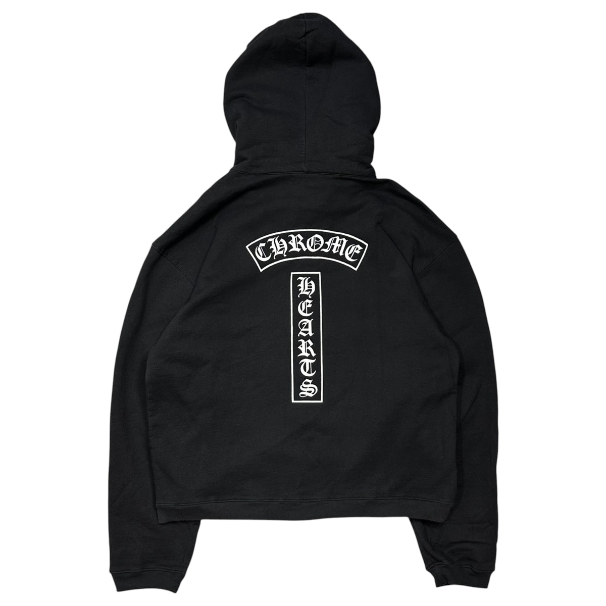 CHROME HEARTS(クロムハーツ) 1990's Dagger-Charm Zip-Front Back-Print Zip Hoodie ダガー チャーム ジップ フロント バック プリント ジップ パーカー XS ブラック×ホワイト 90s アーカイブ 稀少