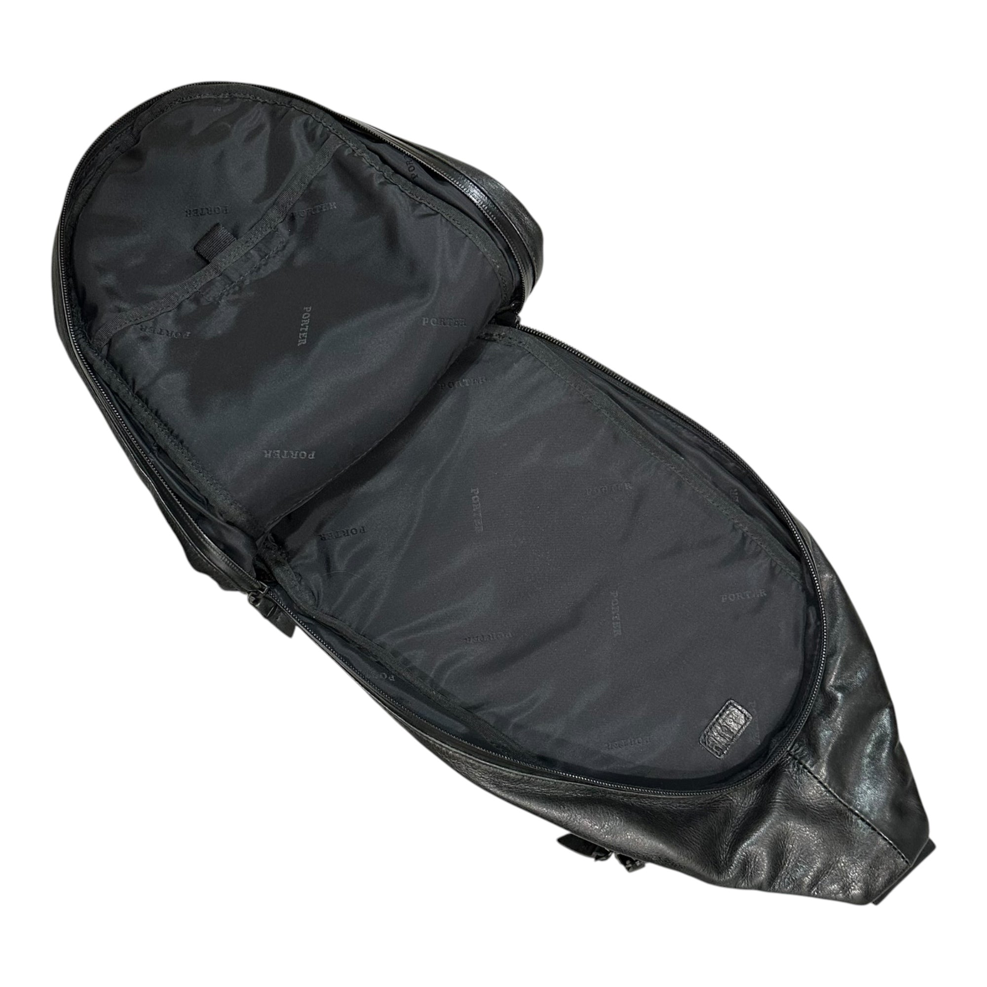 PORTER(ポーター) ZOOM LINE LEATHER BODY BAG ズーム ライン レザー ボディ バッグ ブラック