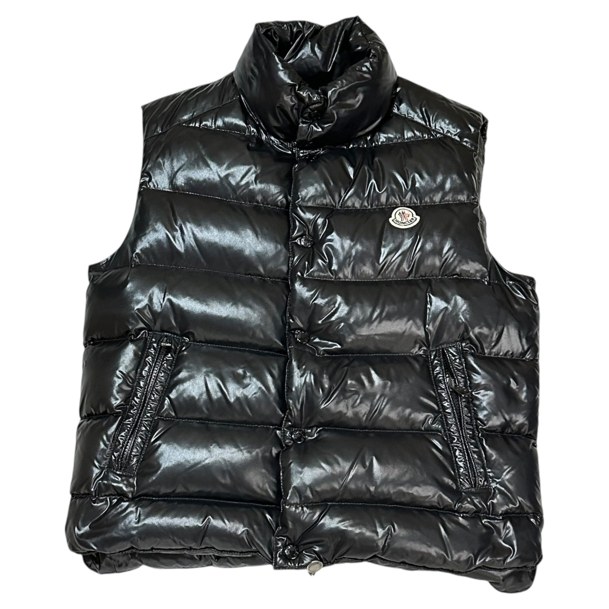 MONCLER(モンクレール) TIB GILET ロゴ ワッペン ナイロン ダウン ベスト 320914335005 1(S程度) ブラック