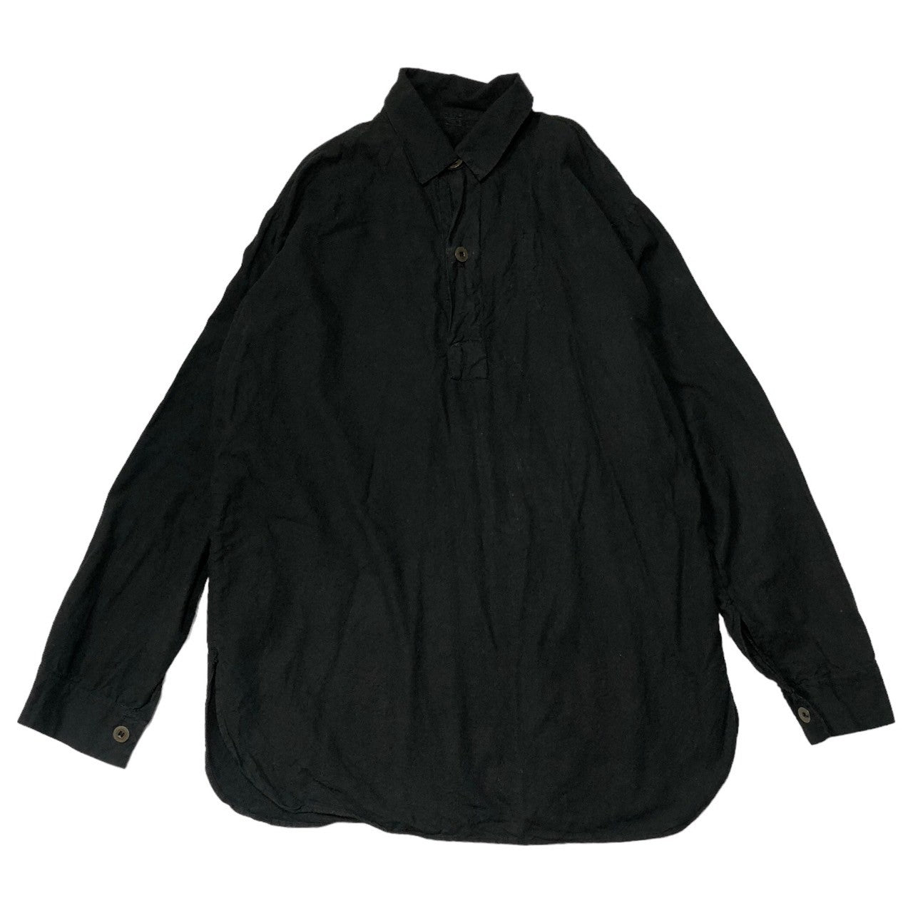Euro vintage(ヨーロッパヴィンテージ) 80~90's VINTAGE pullover shirts ヴィンテージ プルオーバー シャツ グランパシャツ SIZE 41 ブラック