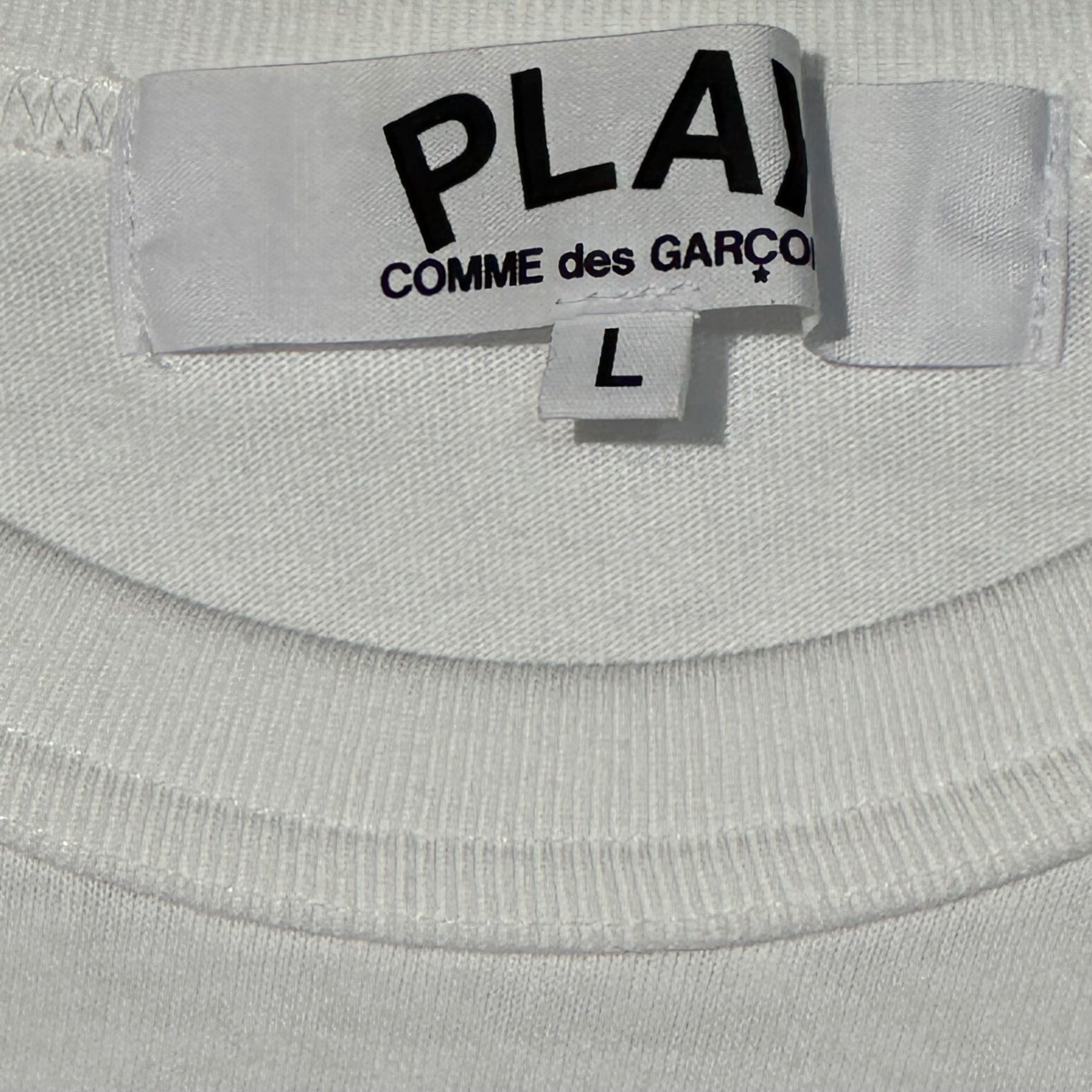 PLAY COMME des GARCONS(プレイコムデギャルソン) Play Double Heart T-Shirts AZ-T105 L ホワイト