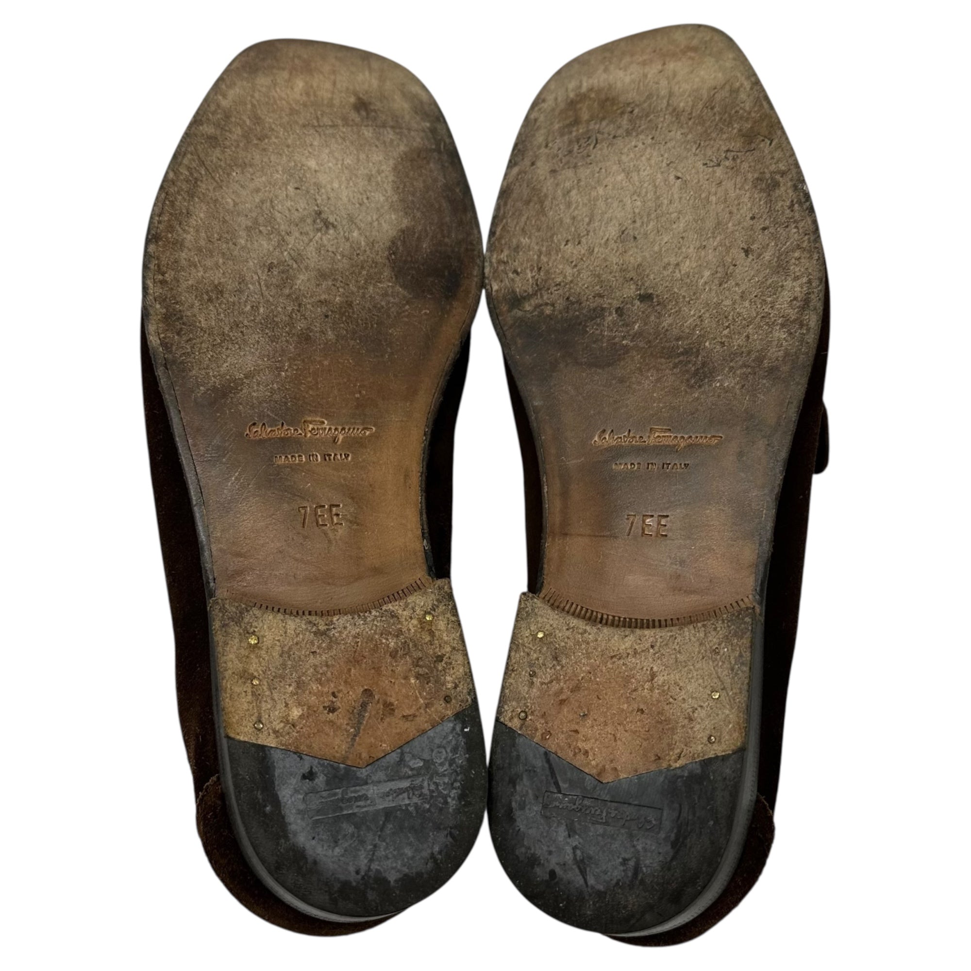 Salvatore Ferragamo(サルヴァトーレフェラガモ) Suede Leather Loafers スウェード レザー ローファー UR14681 7EE(25cm) ブラウン