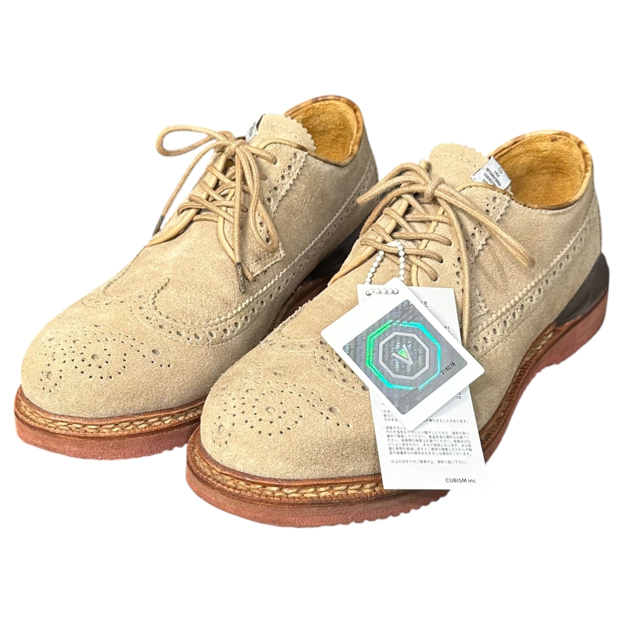VISVIM(ビズビム/ヴィズヴィム) 2011AW PATRICIAN WT-FOLK SAND パトリシアン ウィングチップ フォルク 316078 US9(27.0cm程度) ベージュ オックスフォード シューズ スウェード