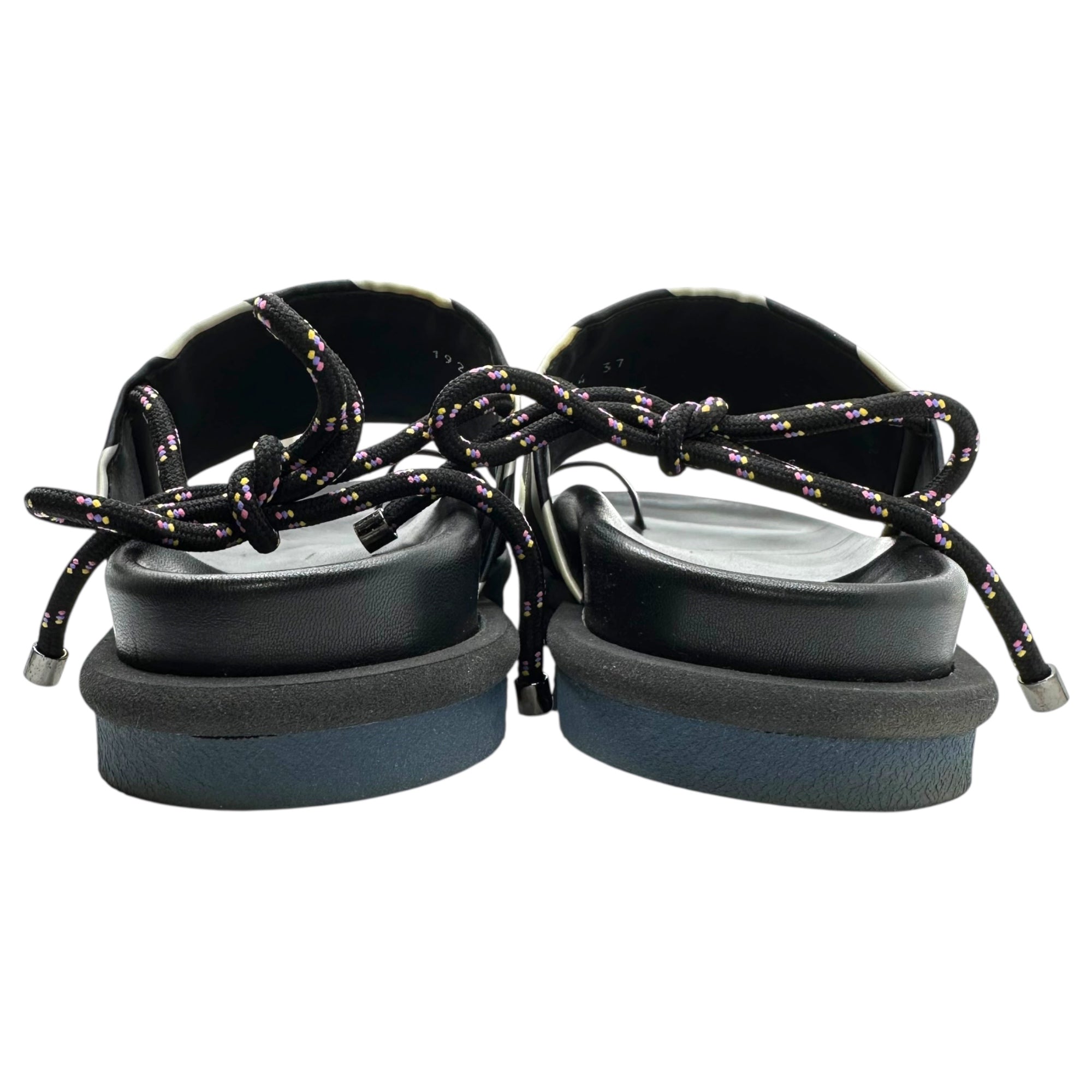 DRIES VAN NOTEN(ドリスヴァンノッテン) Heel Lace-Up Stripe Shark Sole Sports Sandal ヒール レースアップ ストライプ シャークソール スポーツ サンダル WS25/234 37(23.5cm程度) ブラック×ホワイト×ネイビー