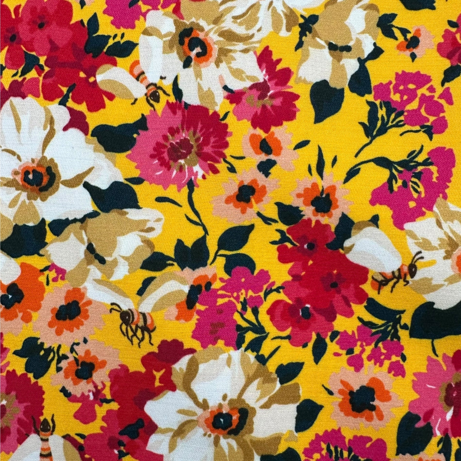 GUCCI(グッチ) 18SS Floral Print Flared Knee-Length Skirt 花柄 フレア ひざ丈 スカート 40 イエロー×ピンク Aライン