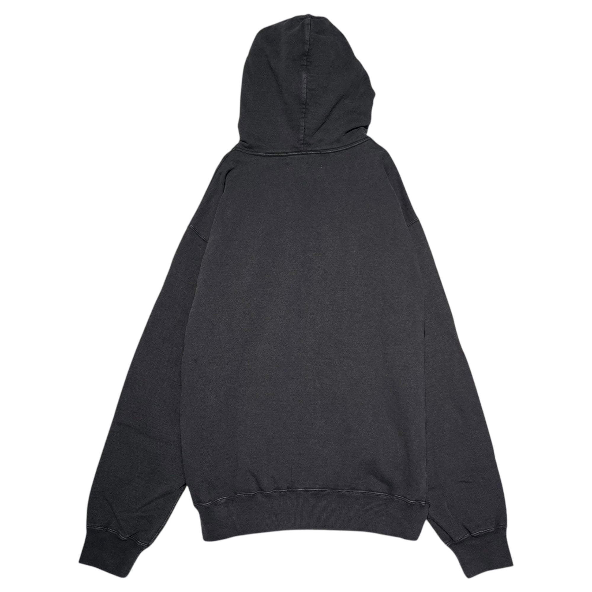 UNUSED(アンユーズド) 23SS Overdyed hoodie【ASH】 製品染め フーディ パーカー アッシュ US2300 2(M程度) ブラック 参考定価34,100円(税抜)