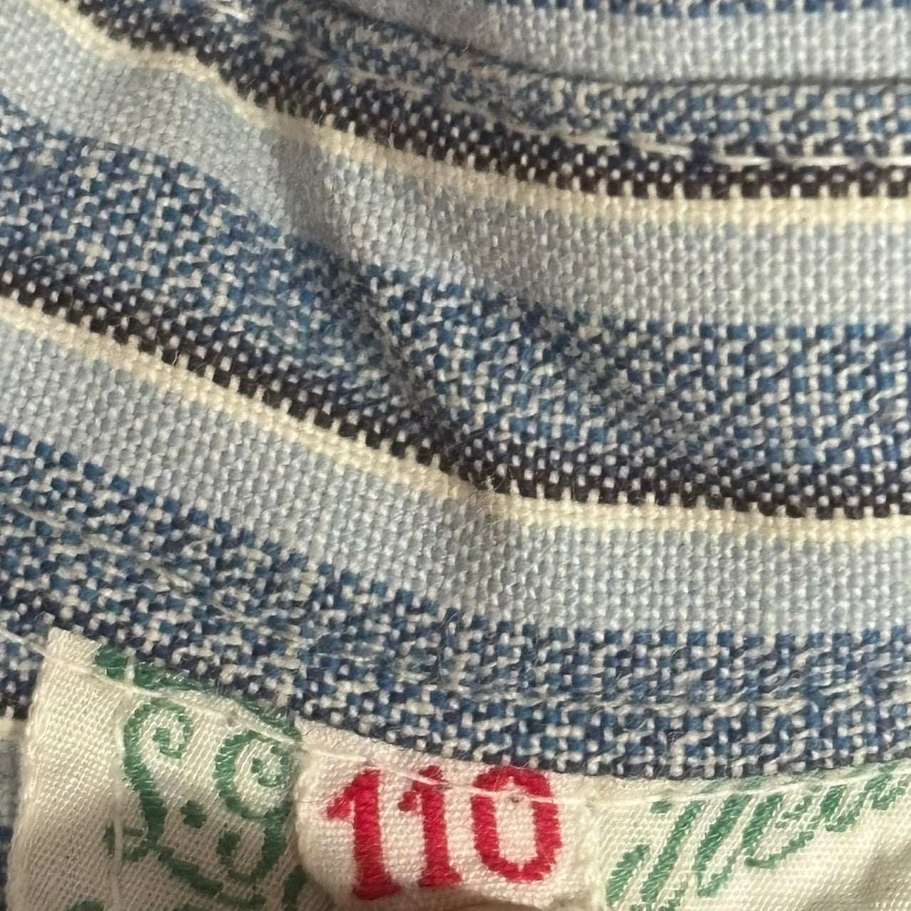 Euro vintage(ヨーロッパヴィンテージ) 30's ”Le Eirauteur” French Striped Grandpa Shirt フランス ストライプ グランパ シャツ 110(L～XL相当) ブルー 推定30年代 アンティーク ワンピース スモック シャツ