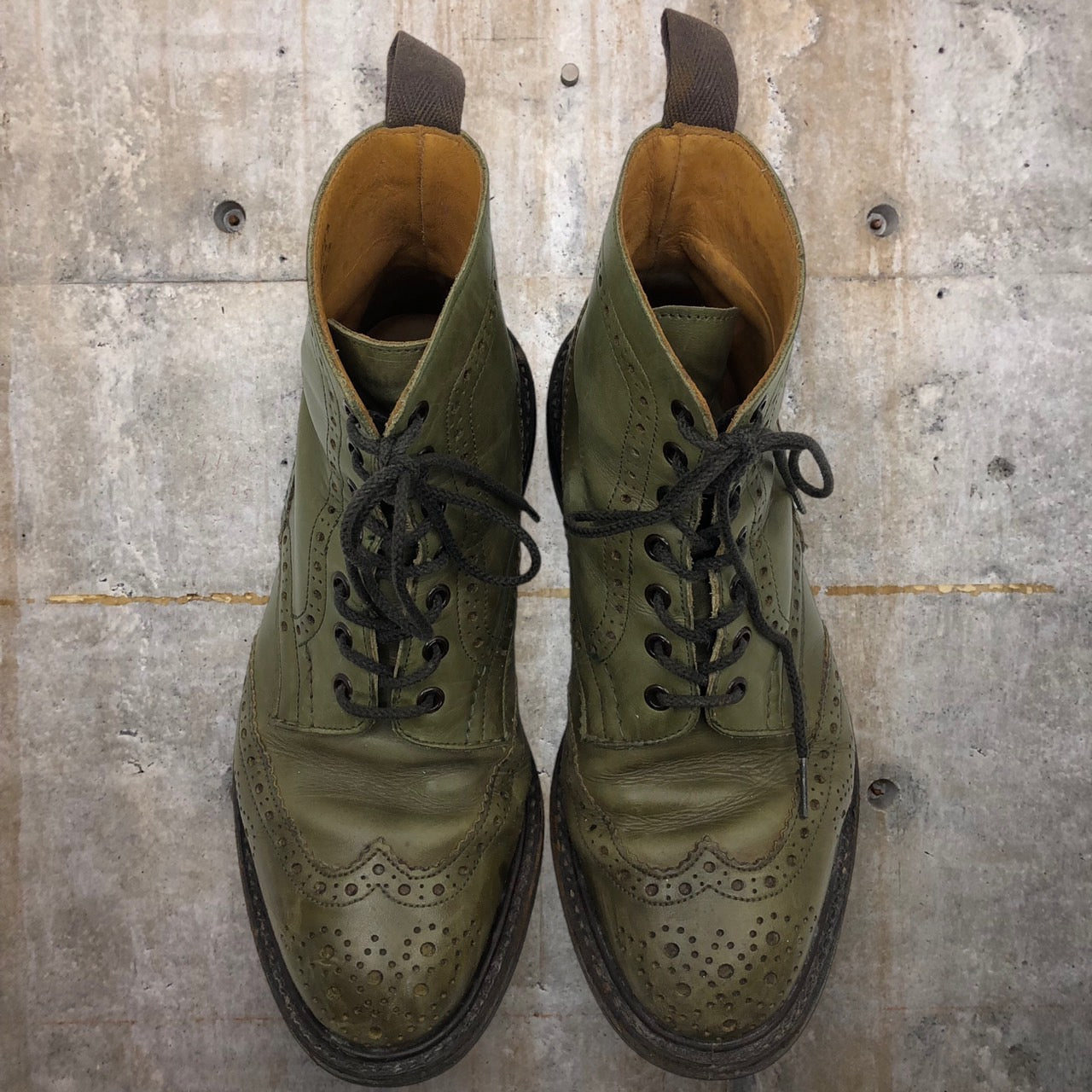 Tricker's(トリッカーズ) カントリーブーツ 832723 7.5(26.5~27.0程度) カーキ paul smith別注品