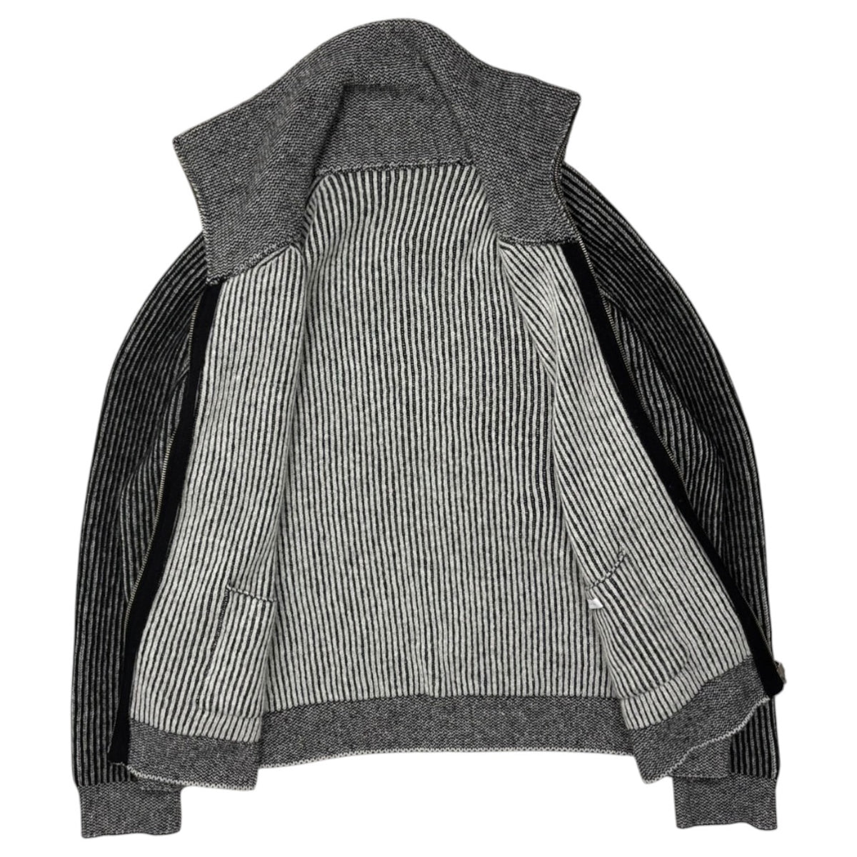 Name.(ネーム) 2025AW REVERSIBLE WOOL DRIVERS KNIT リバーシブル ウール ドライバーズ ニット NMKN-009 2 ブラック×グレー