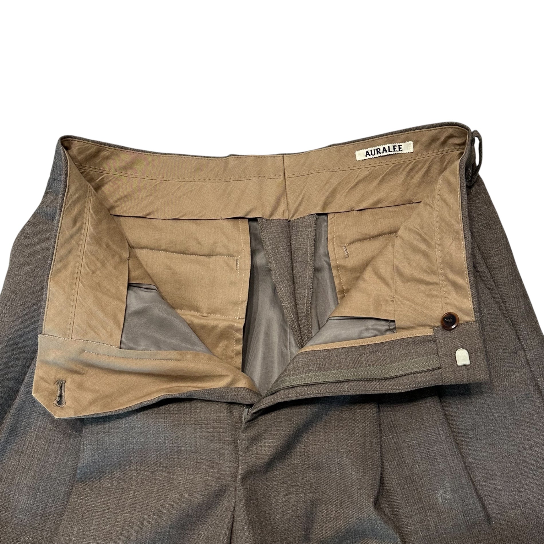 AURALEE(オーラリー) 20AW BLUEFACED WOOL WIDE SLACKS ブルーフェイス ウール ワイド スラックス A20AP03BH 3 ブラウン パンツ