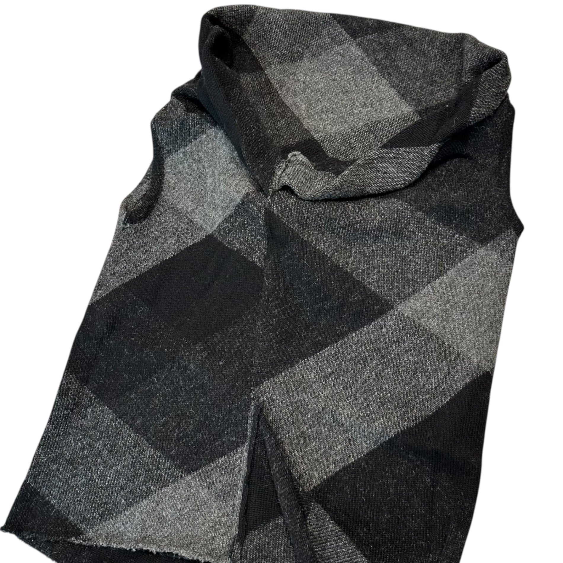 Y's(ワイズ) Shaped Wool Sleeveless Knit 変形 ウール ノースリーブ ニット YN-T35-965 表記無(M程度) グレー ベスト