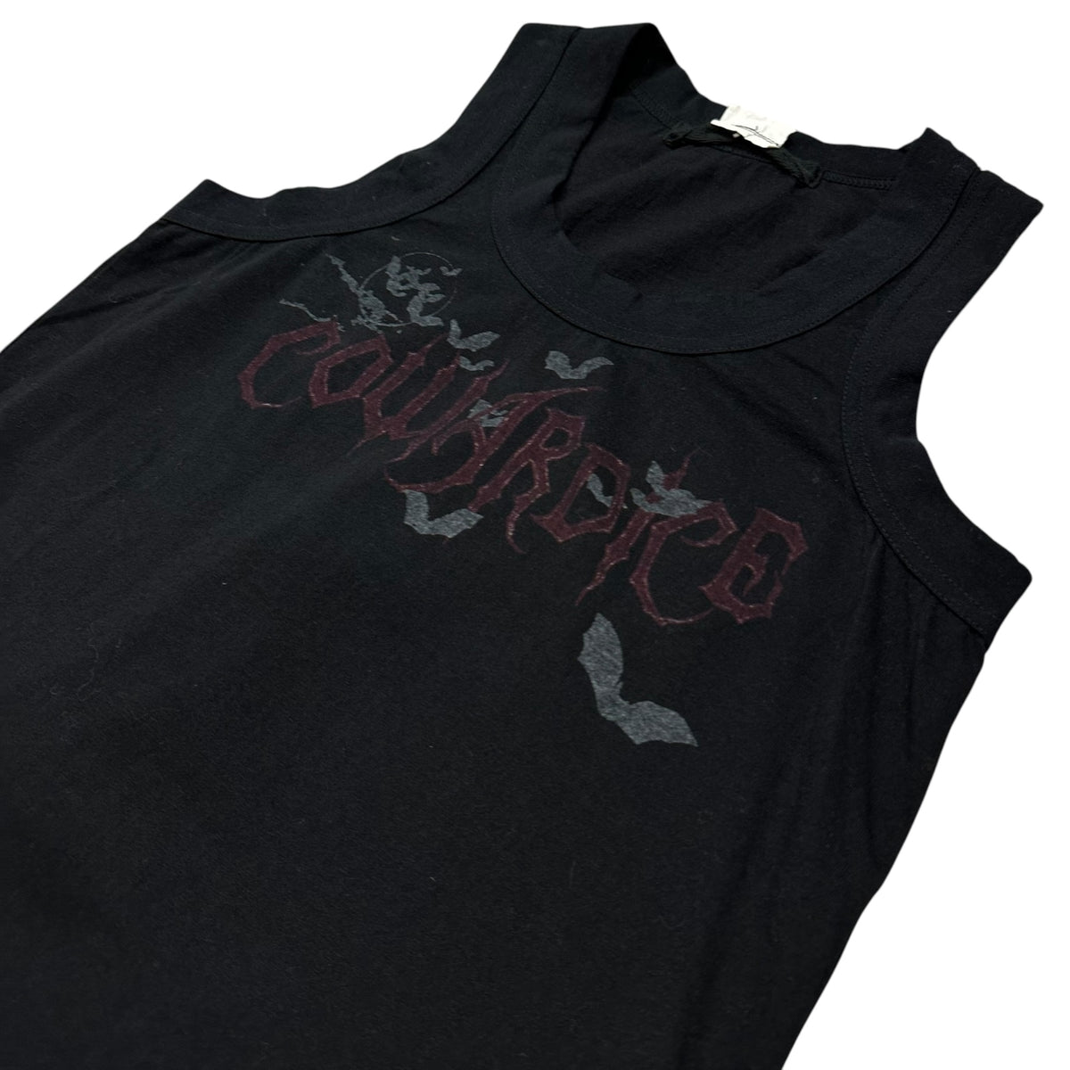 JUNYA WATANABE COMME des GARCONS(ジュンヤワタナベコムデギャルソン) 2006SS COWARDICE Print Tank top プリント タンクトップ JQ-T042 S ブラック×バーガンディー AD2005