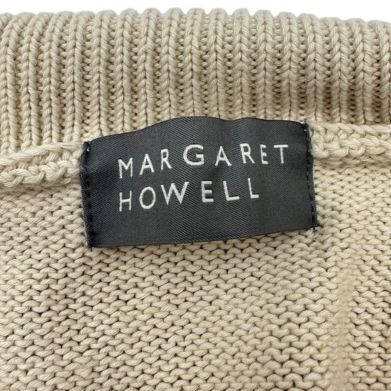 MARGARET HOWELL(マーガレットハウエル) 24SS Linen Cotton Sailor Collar Long Sleeve Knit リネン コットン セーラーカラー 長袖 ニット 578-4163003 2(M程度) アイボリー