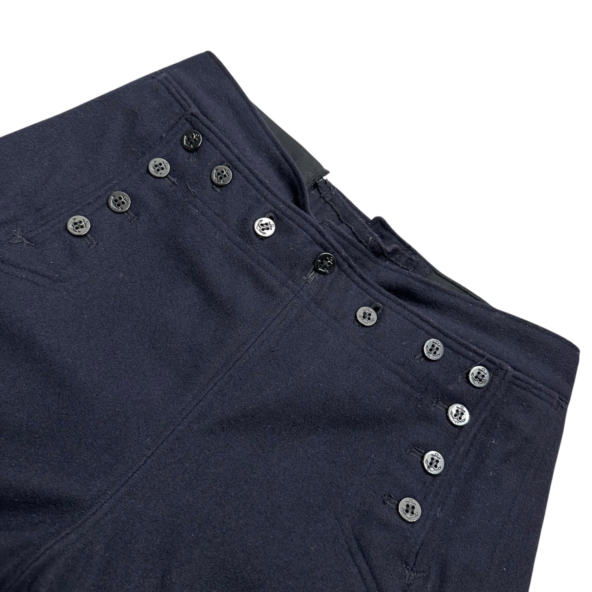 US NAVY(アメリカ海軍) Old Military Sailor Wide Pants 13 Buttons ミリタリー セーラー ワイド パンツ 13ボタン 33R ダークネイビー