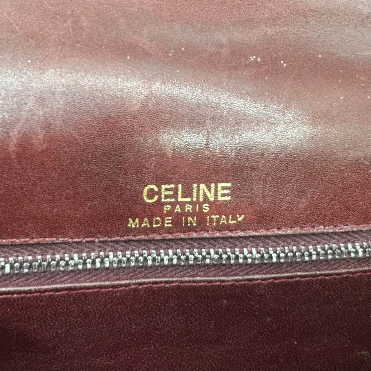 CELINE(セリーヌ) Vintage carriage metal leather shoulder bag ヴィンテージ 馬車金具 レザー ショルダー バッグ ボルドー OLD オールド 金 本革