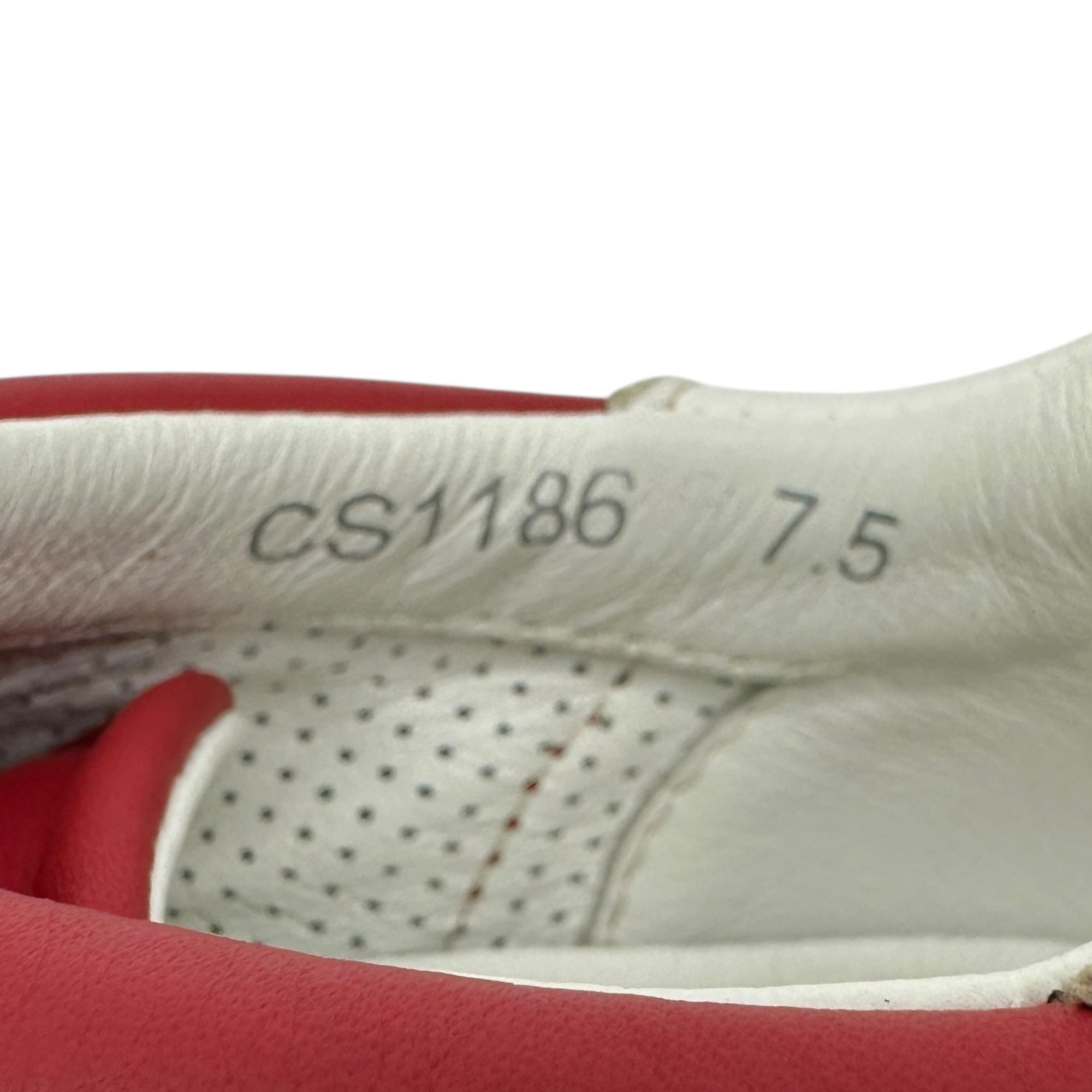 DOLCE&GABBANA(ドルチェ&ガッバーナドルガバ) Suede Leather Low-Cut Sneakers スウェード レザー ローカット スニーカー 7.5(26.5cm程度) レッド×ホワイト