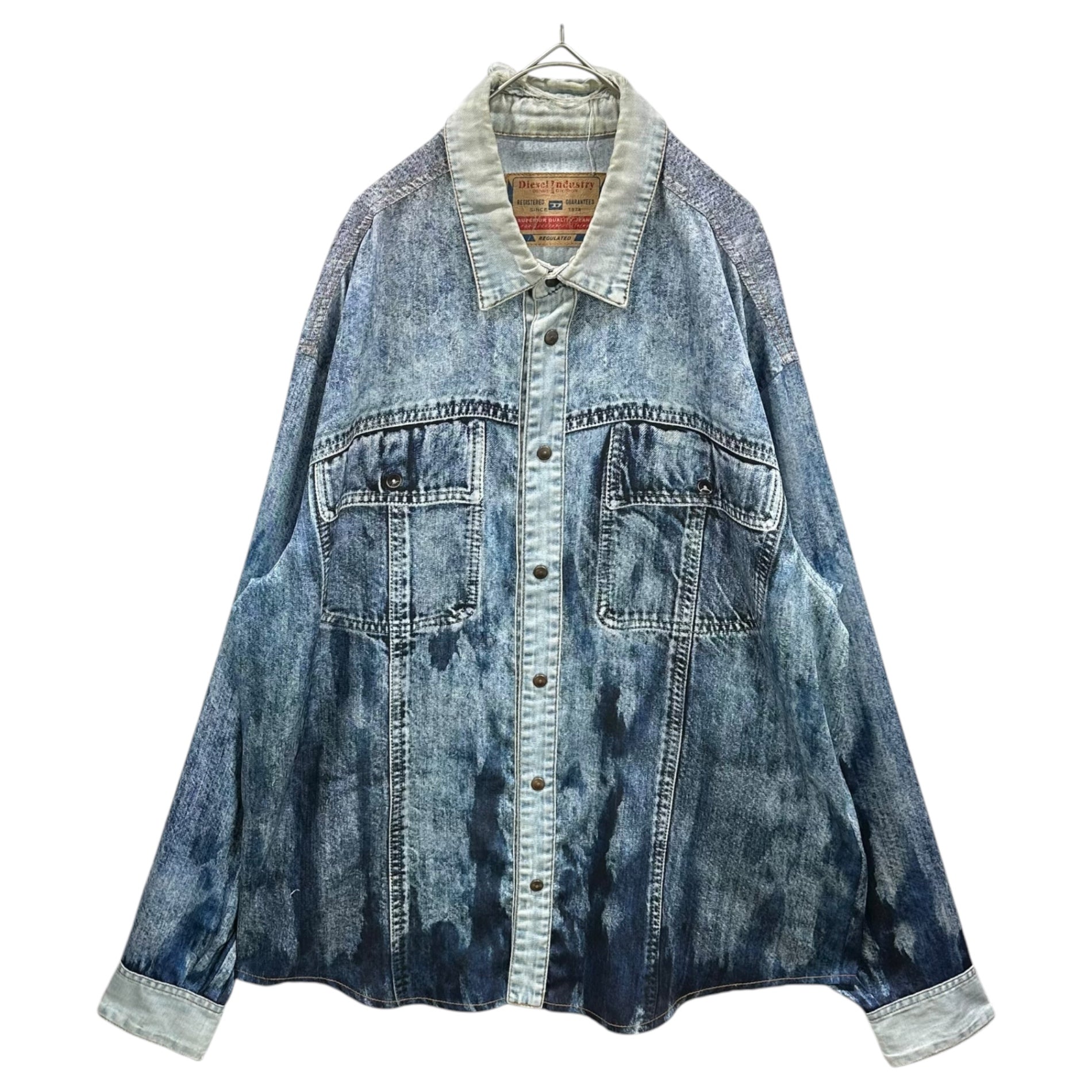 DIESEL(ディーゼル) Denim-Transfer L/S Shirt デニム 転写 長袖 シャツ A06358 S-GILLY L インディゴ