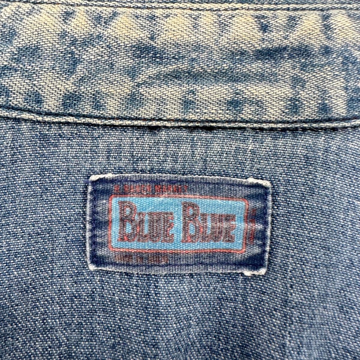 BLUE BLUE(ブルーブルー) BORO Western Denim Shirt ヴィンテージ加工 ウエスタン デニム シャツ 2 ライトインディゴ パッチワーク