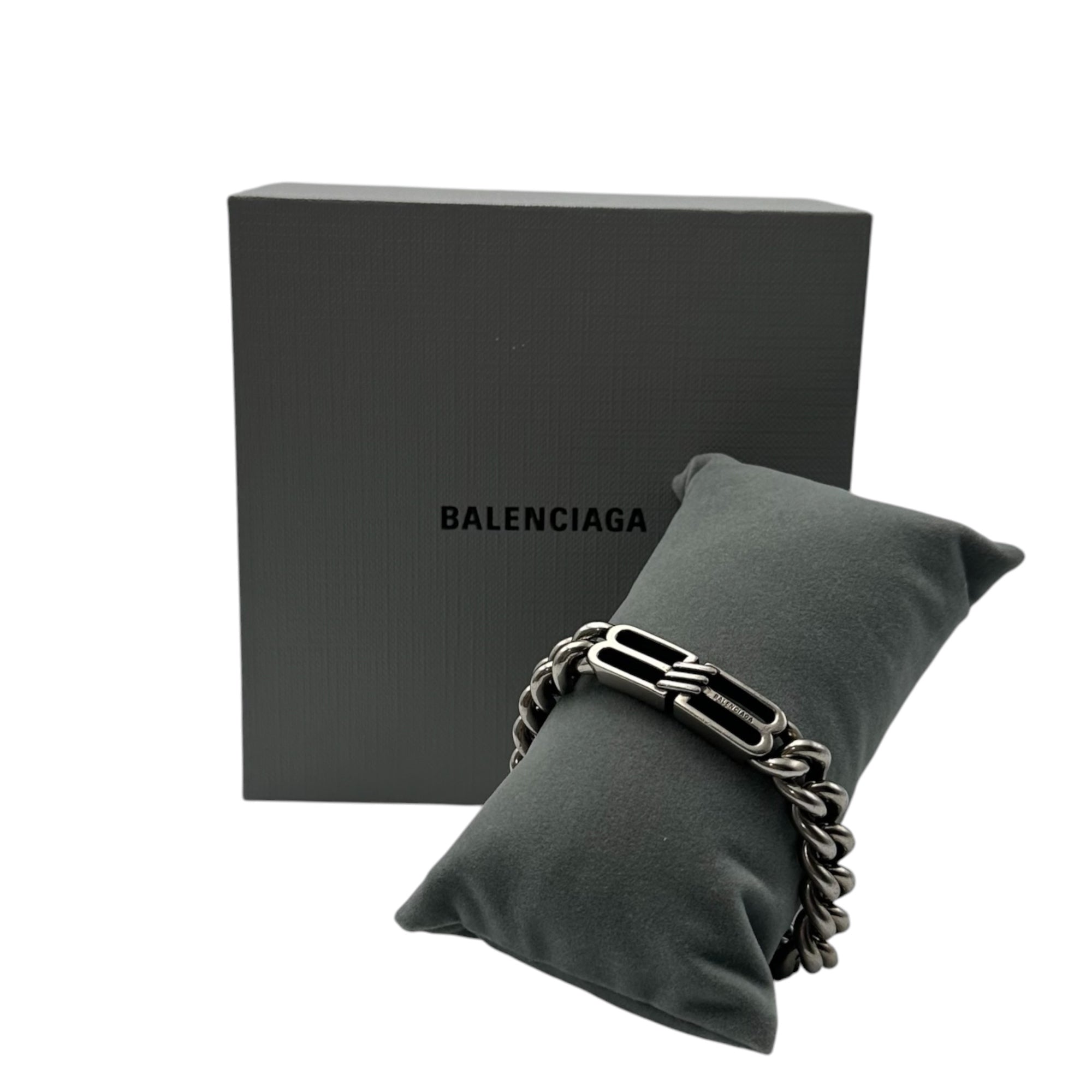 BALENCIAGA(バレンシアガ) BB ICON GOURMETTE BB アイコン グルメット ブレスレット 718493 Ｍ シルバー