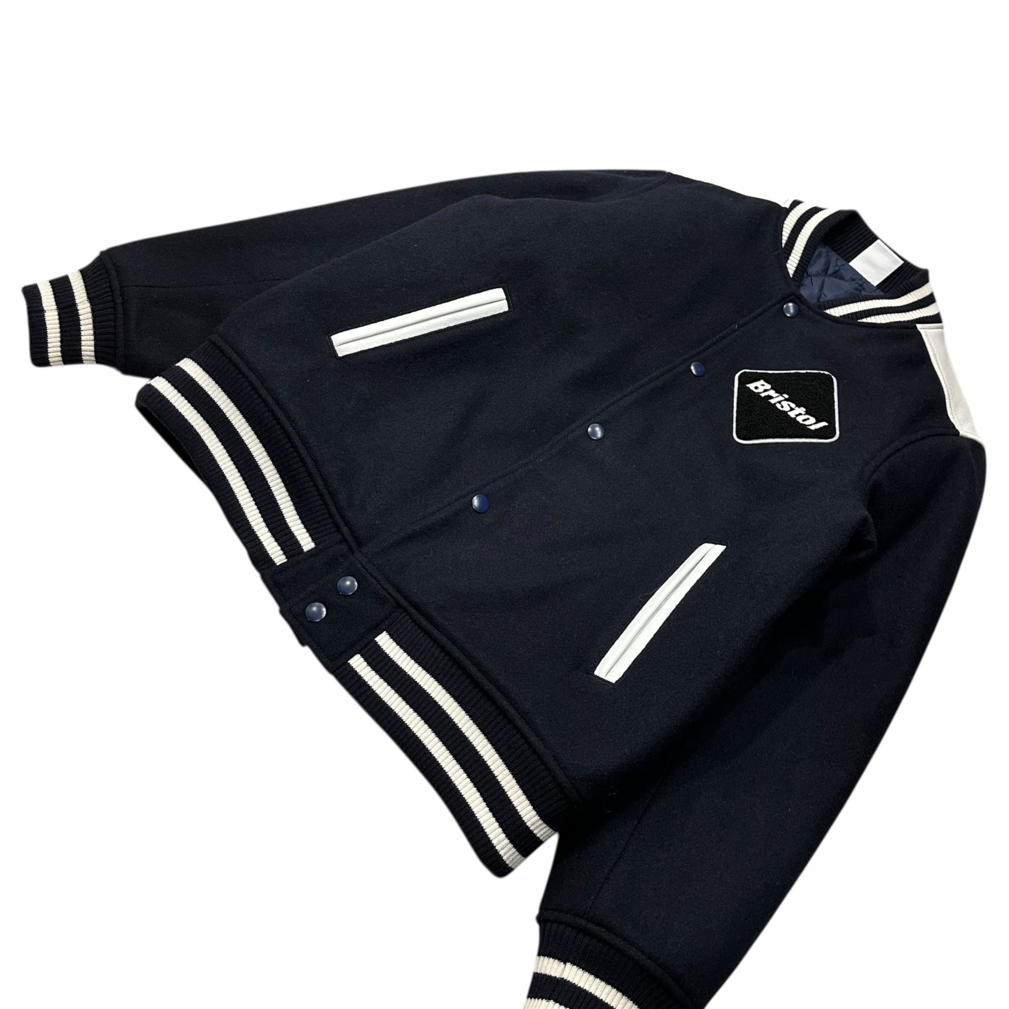 F.C.Real Bristol FCRB(エフシーレアルブリストル) 17AW CIRCLE STAR STADIUM BLOUSON サークル スター スタジアム ブルゾン FCRB-178040 M ブラック×ホワイト ジャケット