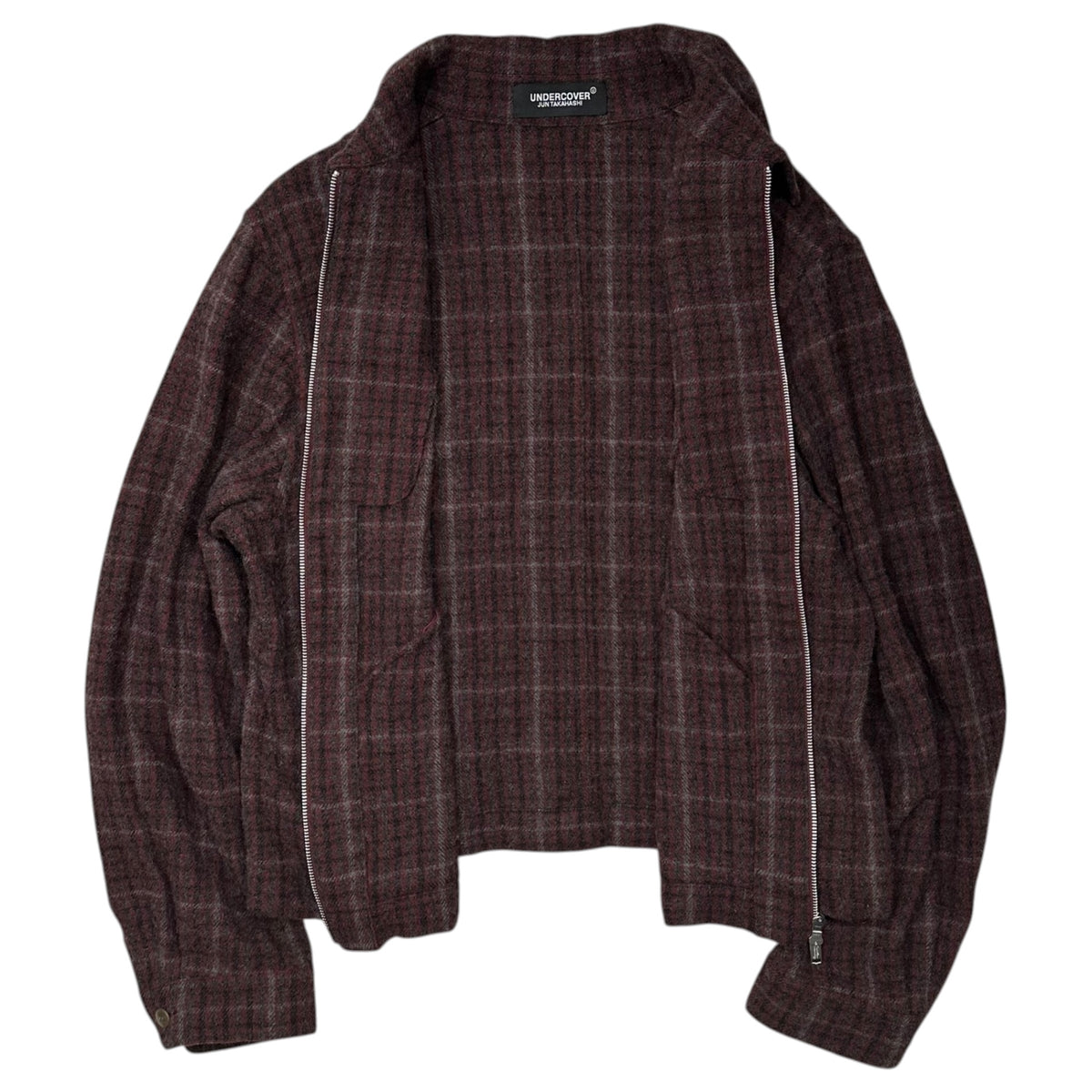 UNDERCOVER(アンダーカバー) 2020AW Shrunken W Blouson 縮絨 W ブルゾン チェック UCZ4202-2 L レッド×ブラック ジャケット