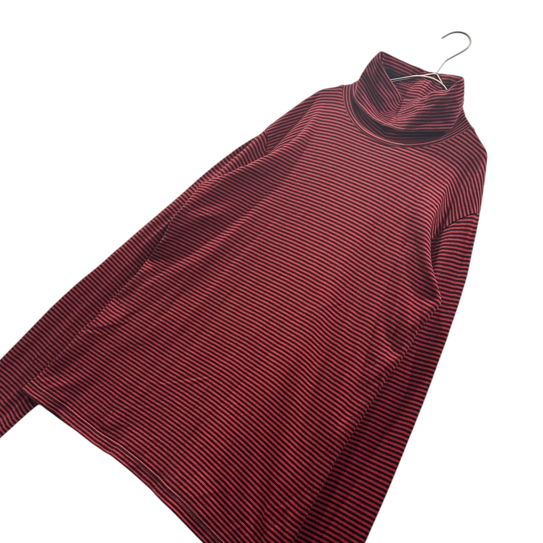 NUMBER (N)INE(ナンバーナイン) 2005AW ”THE HIGH STREETS” Turtleneck Striped L/S T-Shirt ハイストリート期 タートルネック ボーダー 長袖 カットソー 3 レッド×ブラック 00's