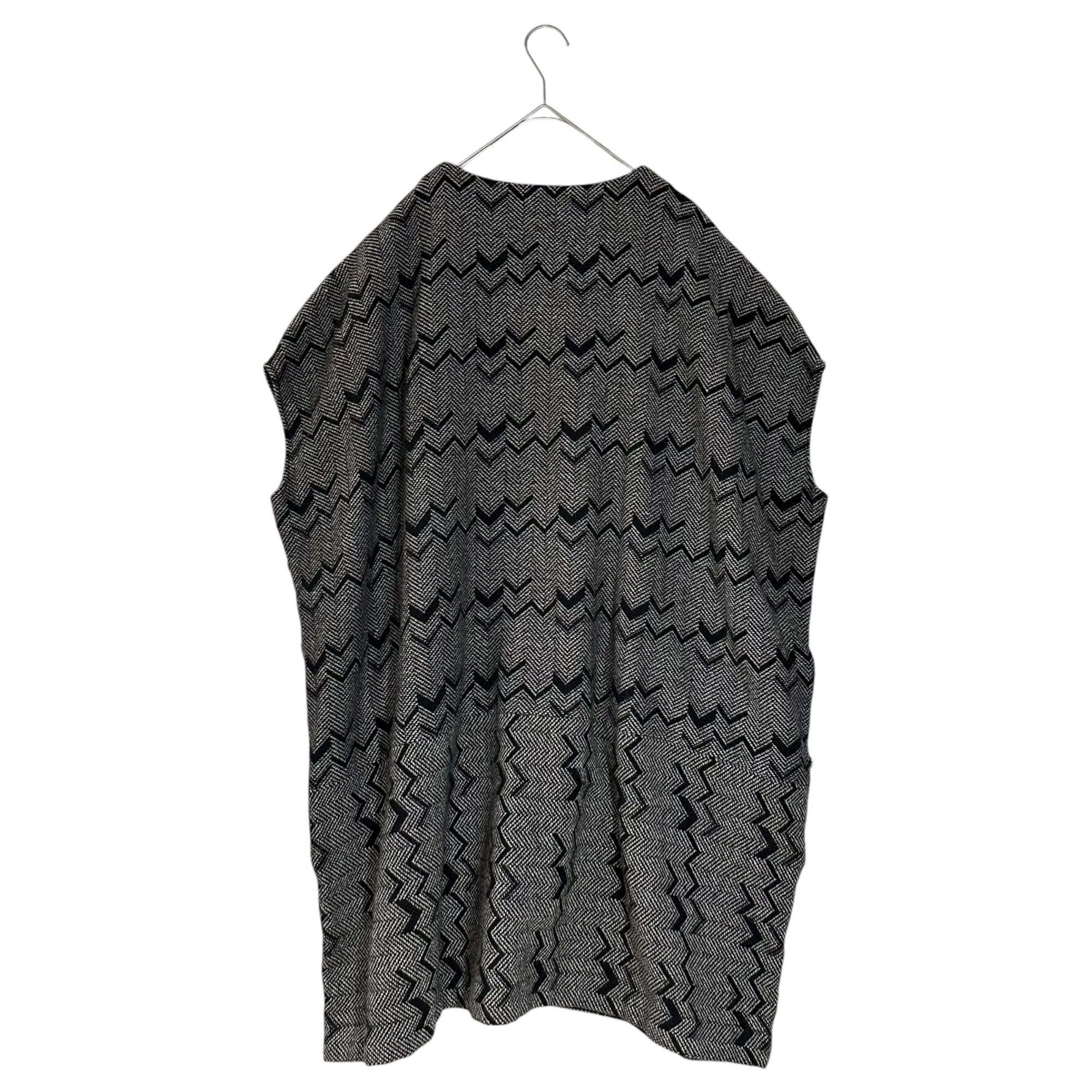 Dulcamara(ドゥルカマラ) Front Pocket Wool Sleeveless Top フロントポケット ウール ノースリーブ トップ FREE グレー×ブラック