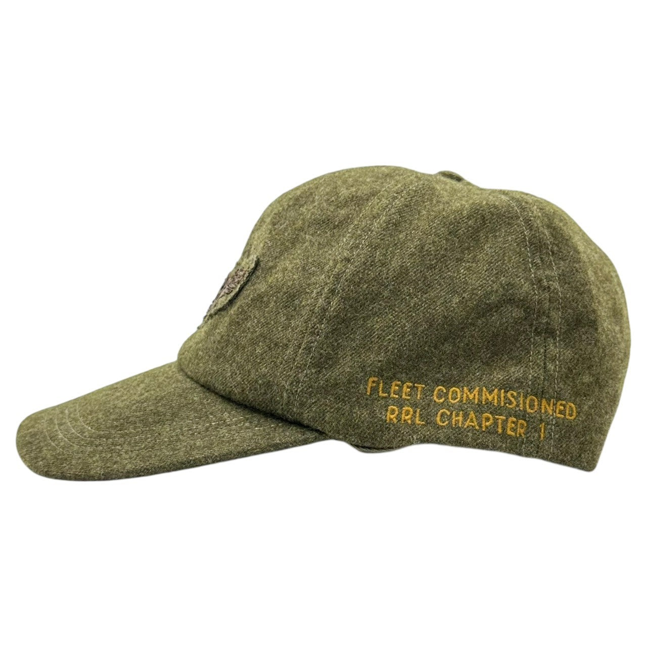 RRL(ダブルアールエル) Vintage-processed front logo wool cap ヴィンテージ加工 フロント ロゴ ウール キャップ カーキ