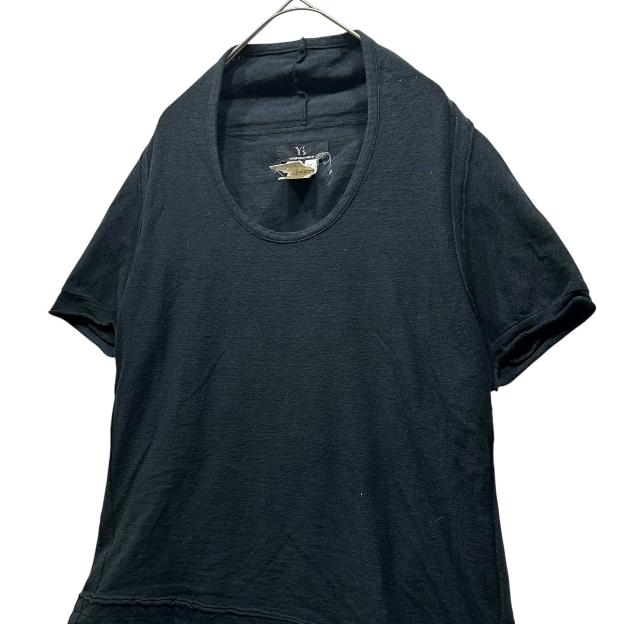 Y's(ワイズ) Modified short-sleeved cotton top 変形 半袖 コットン カットソー YS-T64-554 3(L程度) ブラック
