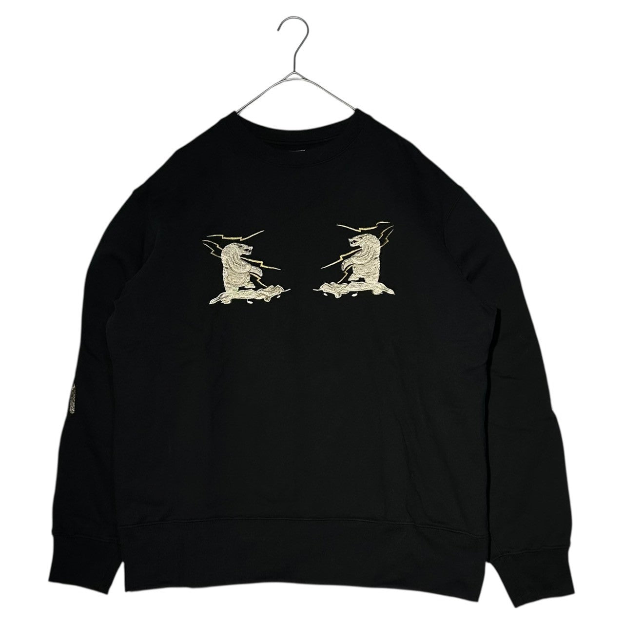 TAILOR TOYO×BEAMS(テーラートーヨー東洋×ビームス) 23SS Embroidered Crew Neck Sweatshirt 別注 刺繍 クルーネック スウェット 11-13-0376-086 M ブラック 犬 白熊 ALASKA