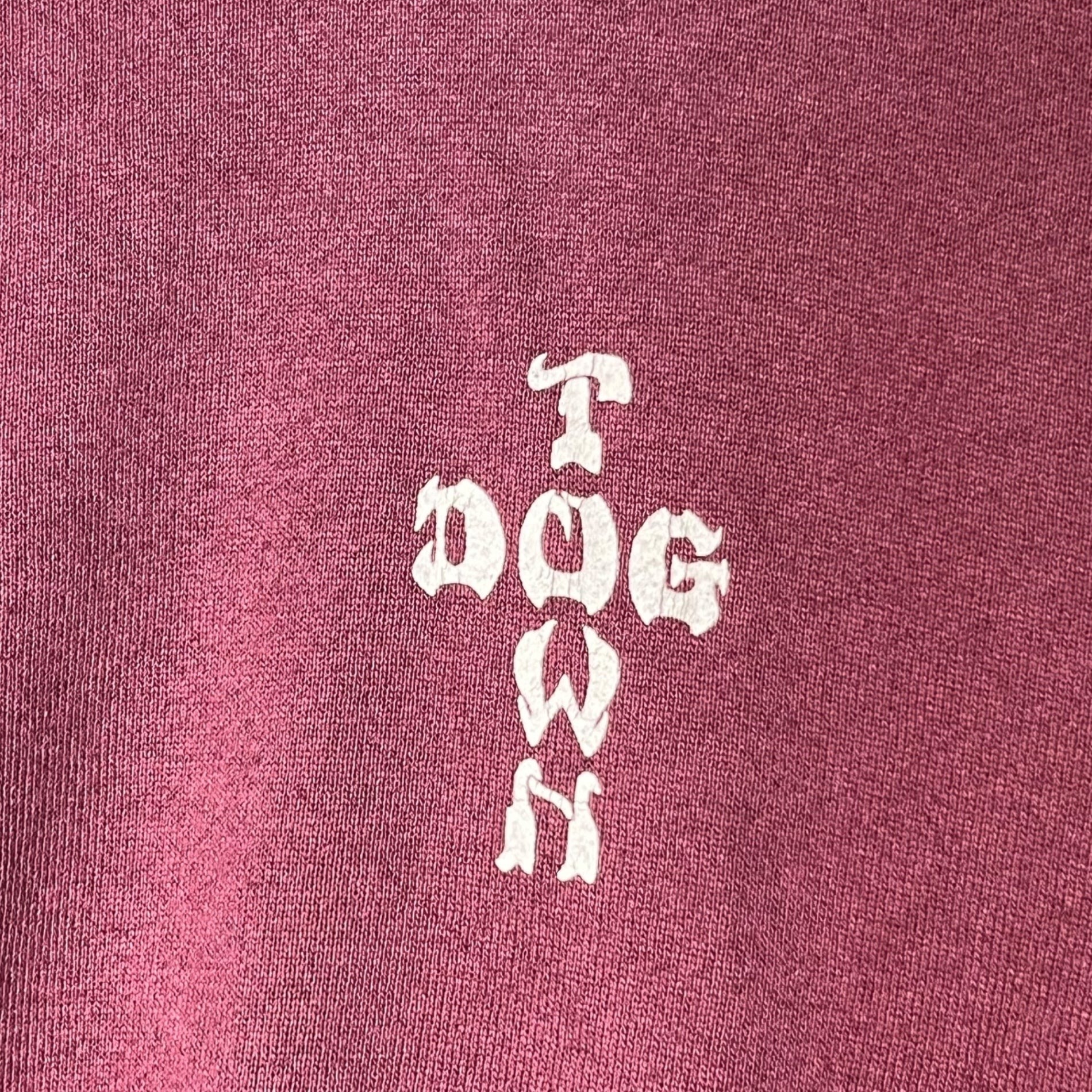 VINTAGE(ヴィンテージ) 90's DOG TOWN cross logo sweatshirt ドッグタウン クロスロゴ スウェット M程度 ボルドー 白タグ 90年代 稀少アイテム