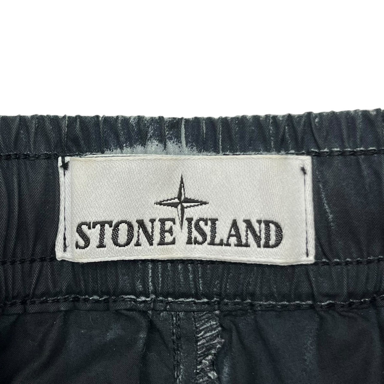 STONE ISLAND(ストーンアイランド) 23SS SPRAY PEINT CARGO PANTS スプレー ペイント カーゴ パンツ 7815318T3 W32 グレー×ブラック ジョガー ワッペン 腕章