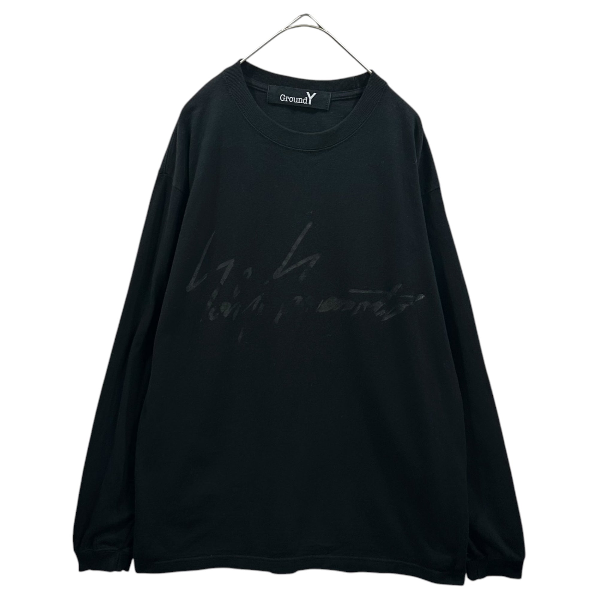 Ground Y(グラウンドワイ) Front-Logo L/S T-Shirt フロント ロゴ 長袖 Tシャツ GD-T37-071 3 ブラック