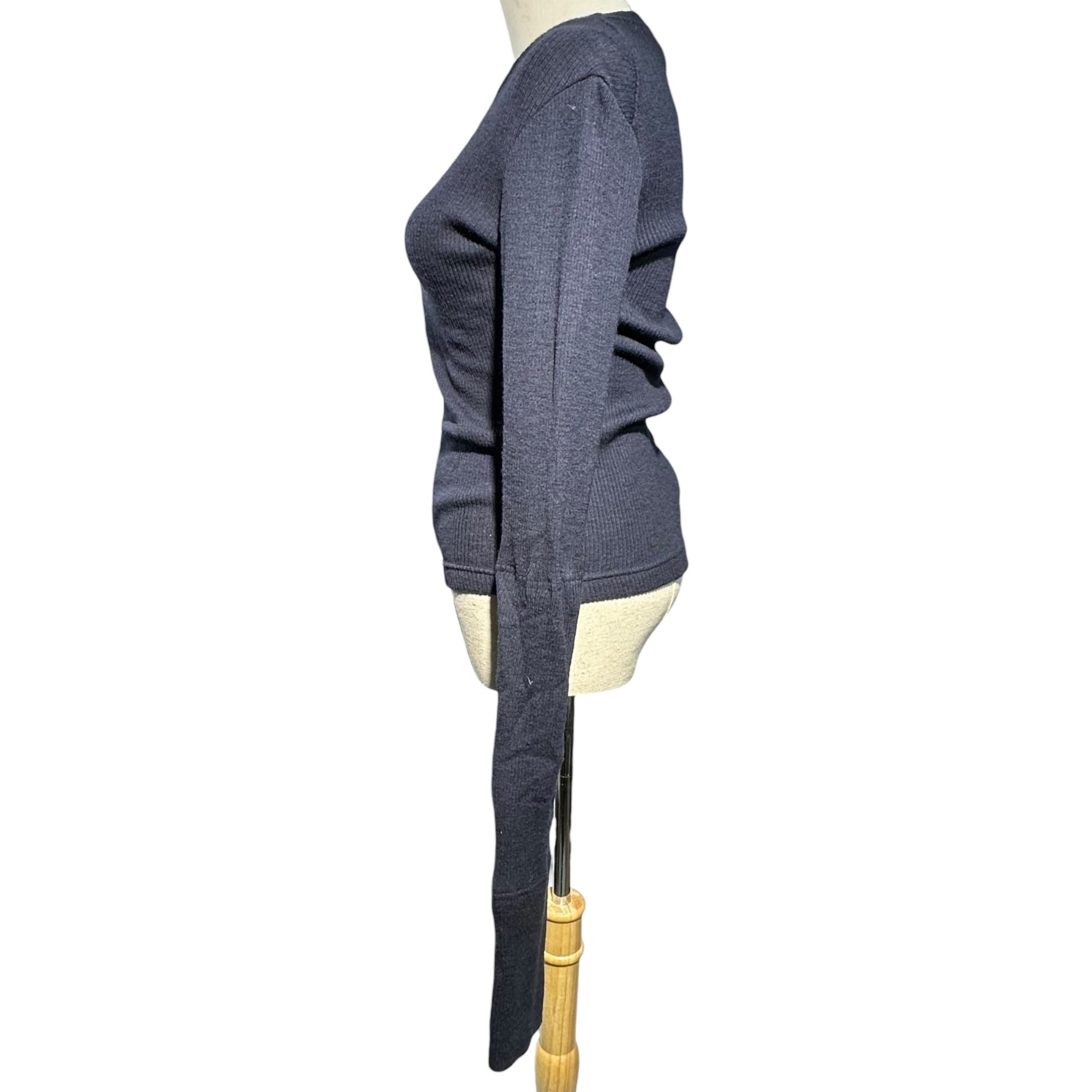 Y's(ワイズ) Super Long Sleeve Zip-Up Rib Knit スーパー ロングスリーブ ジップアップ リブ ニット YM-T24-870 3(L程度) ネイビー