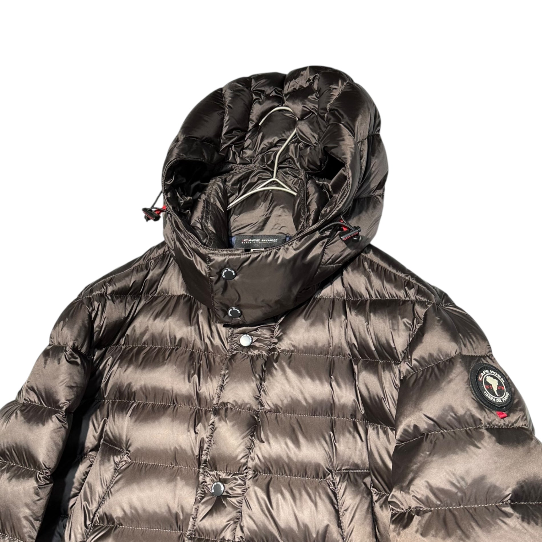 CAPE HORN(ケープホーン) nylon hooded down jacket ナイロン フーデット ダウン ジャケット 50(L程度) ブラウン