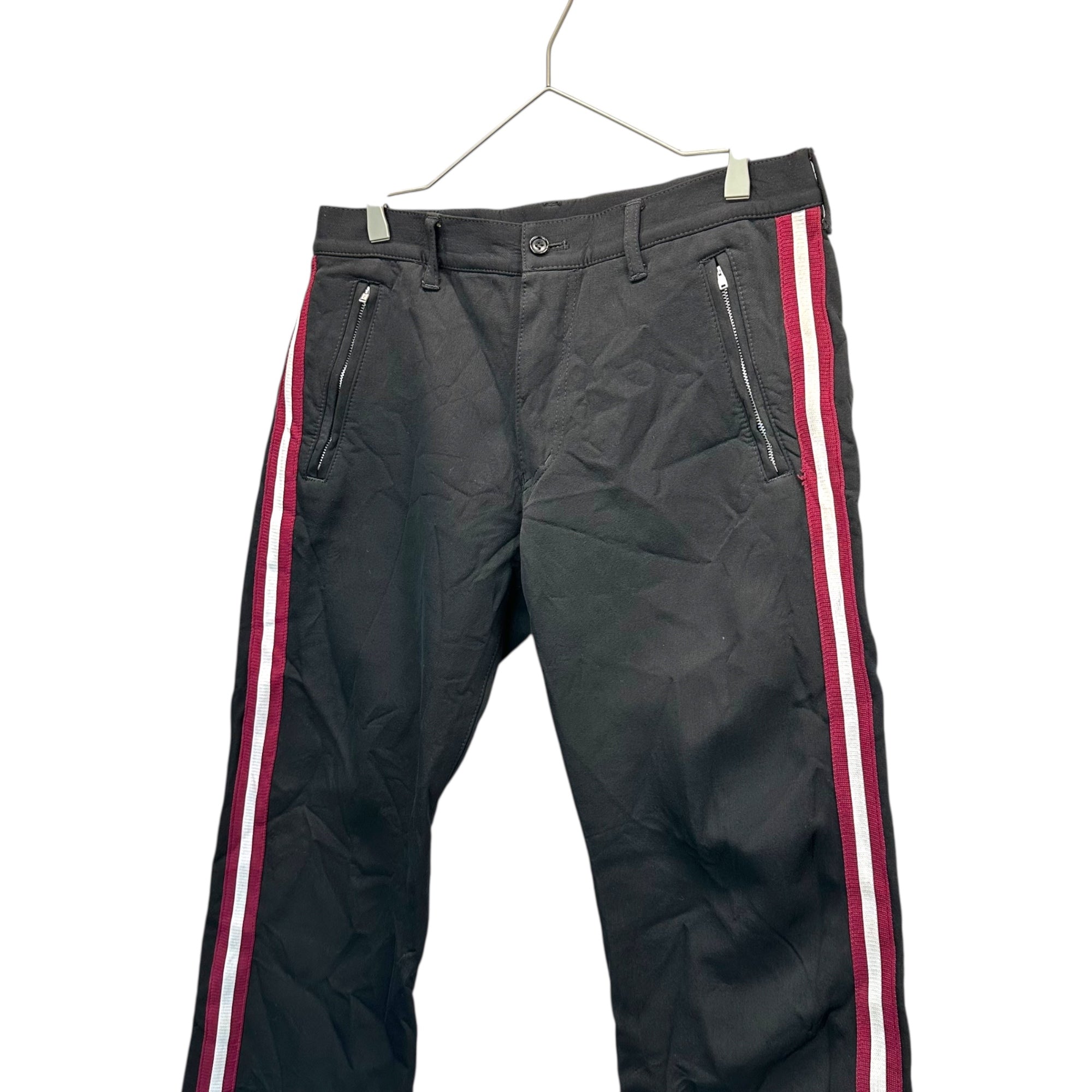 COMME des GARCONS HOMME(コムデギャルソンオム) 05AW Side Line Wool Slacks Pants サイドライン ウール スラックス パンツ HP-P008 M ブラック×ボルドー AD2005