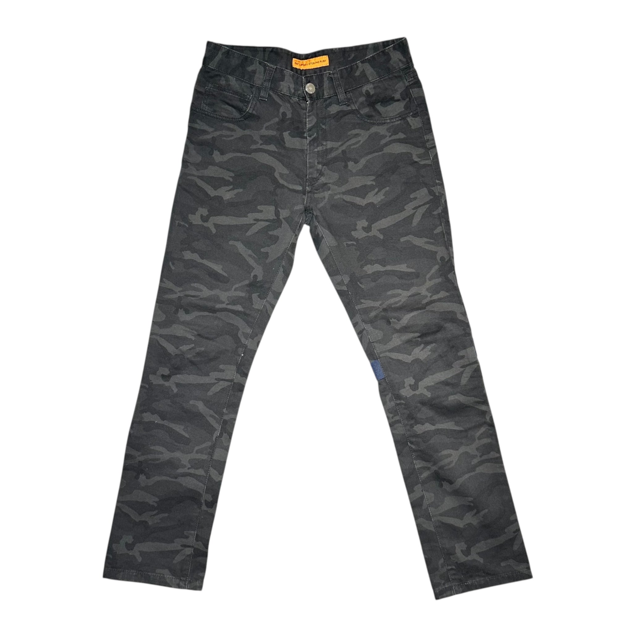 RAF SIMONS(ラフシモンズ) 14AW "STERLING RUBY" Camo Skinny Pants スターリング カモ スキニー パンツ 44(XS程度) カーキ×ブラック アーティスト コラボ アーカイブ CRIM NEG